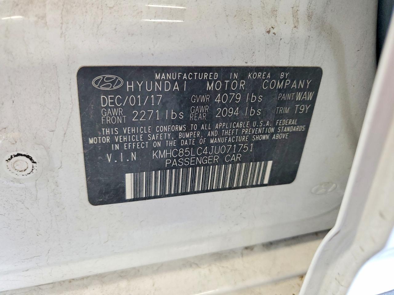 2018 Hyundai Ioniq Limited White vin: KMHC85LC4JU071751