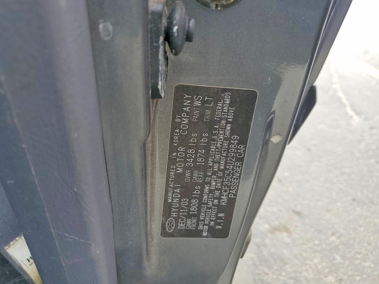 2004 Hyundai Accent Base Gray vin: KMHCF35C54U299849