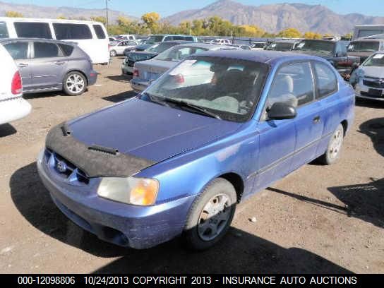 2001 Hyundai Accent L vin: KMHCF35G21U080457