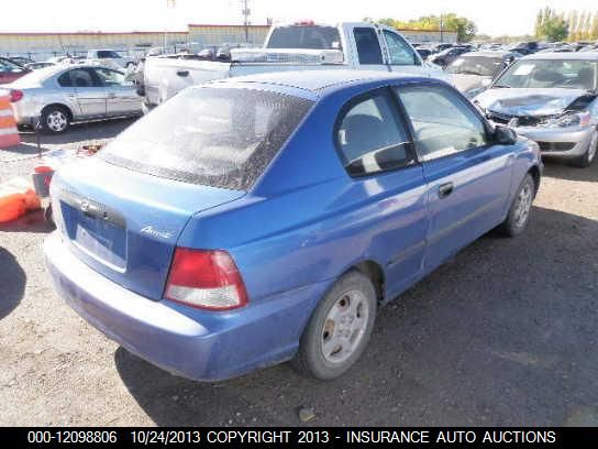 2001 Hyundai Accent L vin: KMHCF35G21U080457