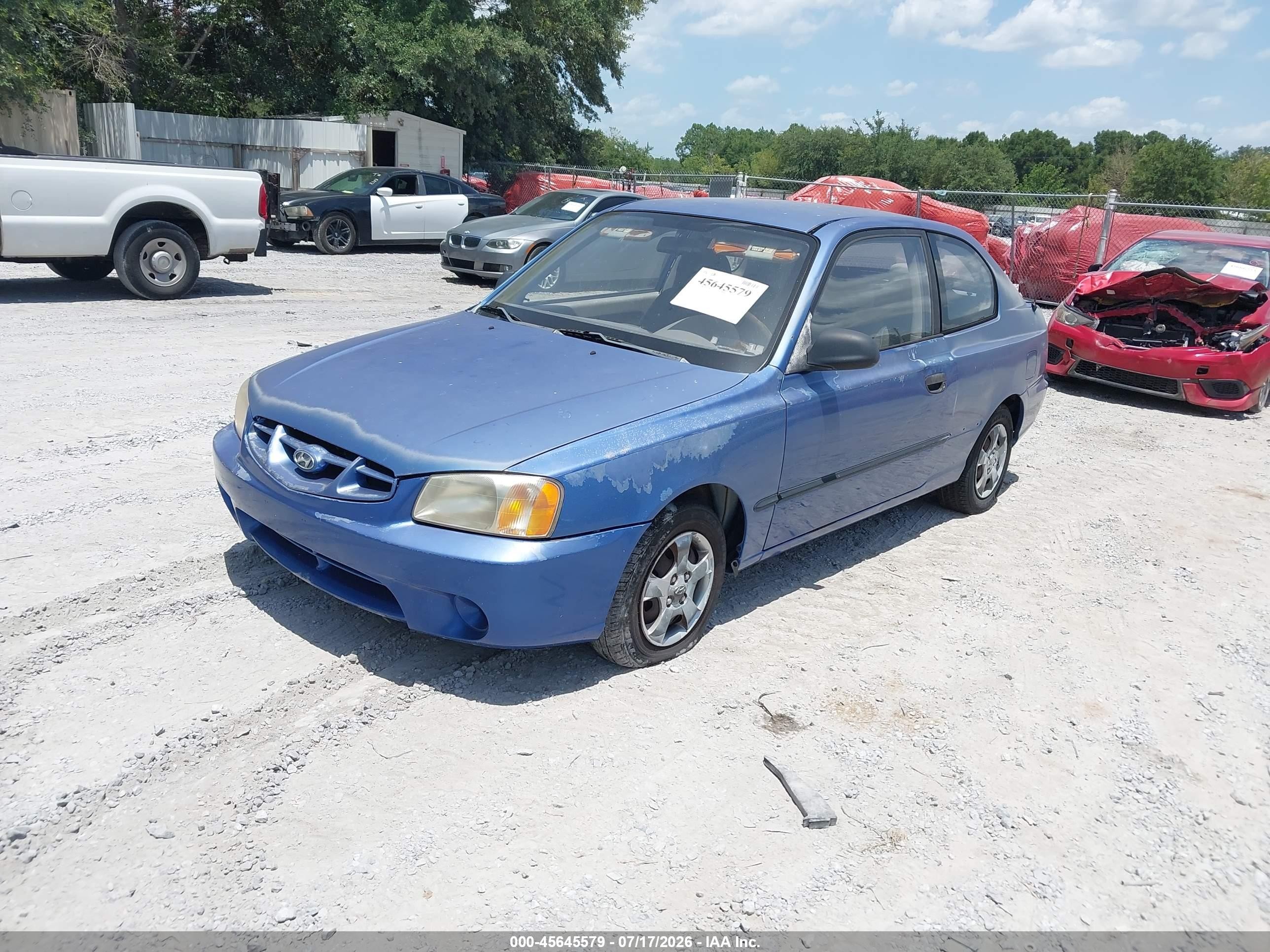 2002 Hyundai Accent L Blue vin: KMHCF35G82U165501