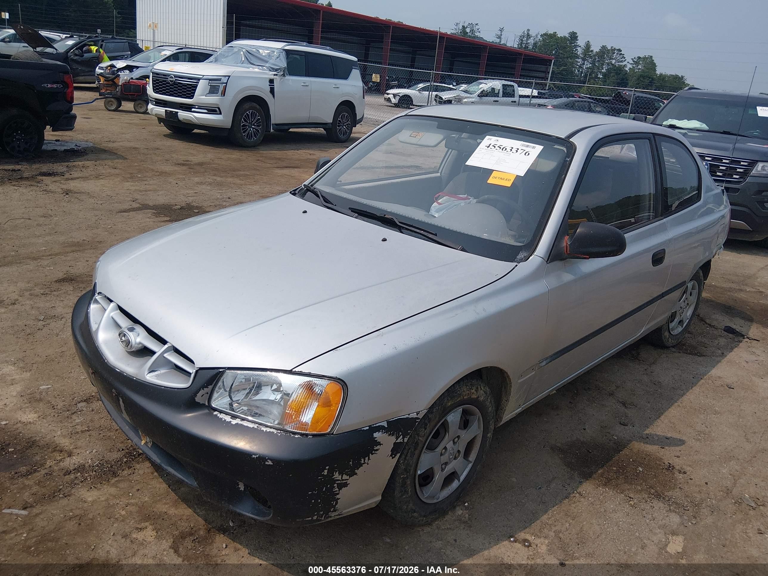 2002 Hyundai Accent L Silver vin: KMHCF35GX2U164933