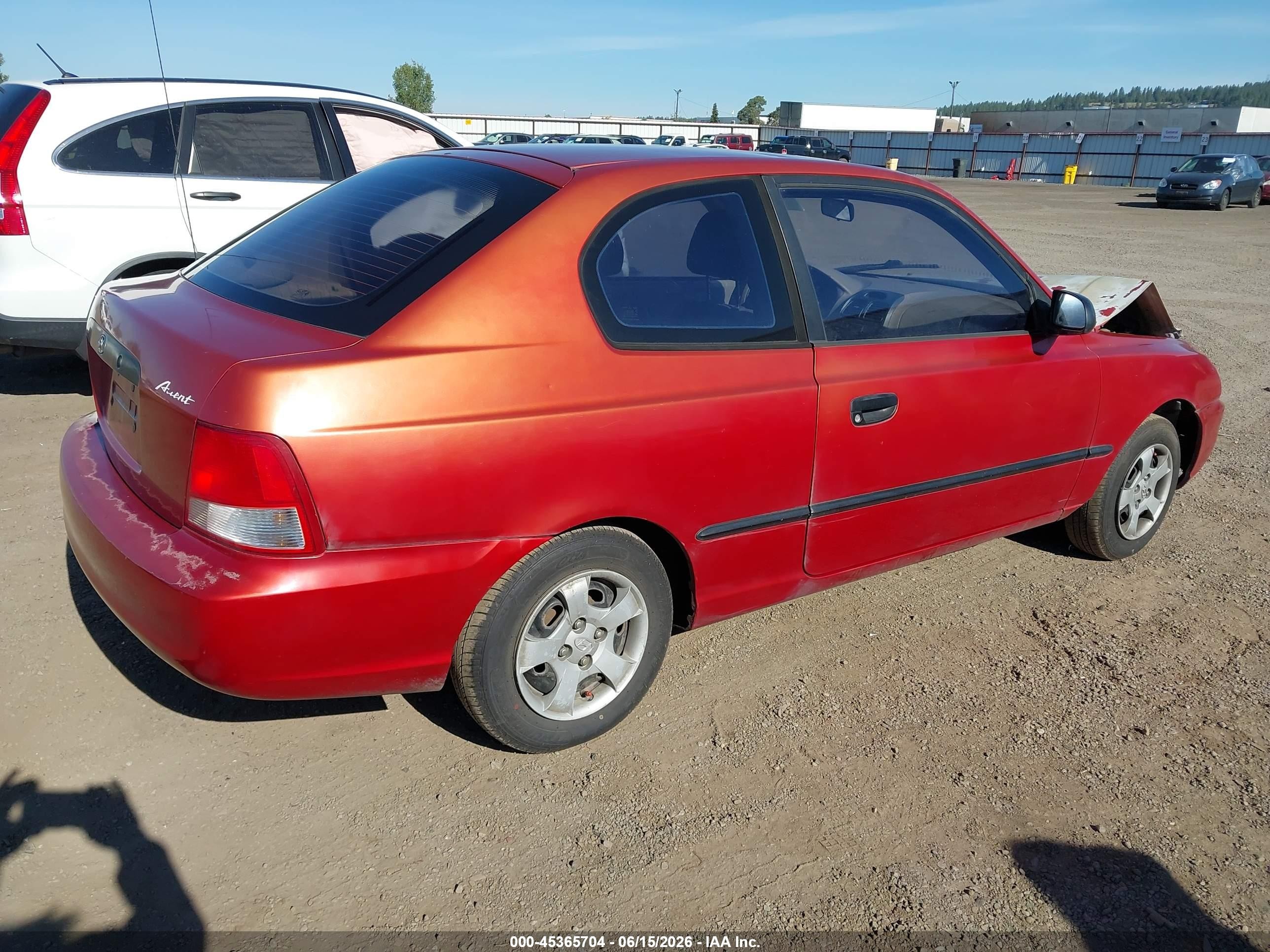 2000 Hyundai Accent L Red vin: KMHCF35GXYU014751
