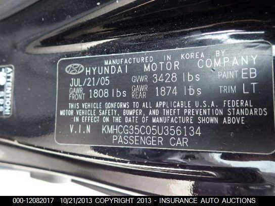 2005 Hyundai Accent Gls 3-door vin: KMHCG35C05U356134