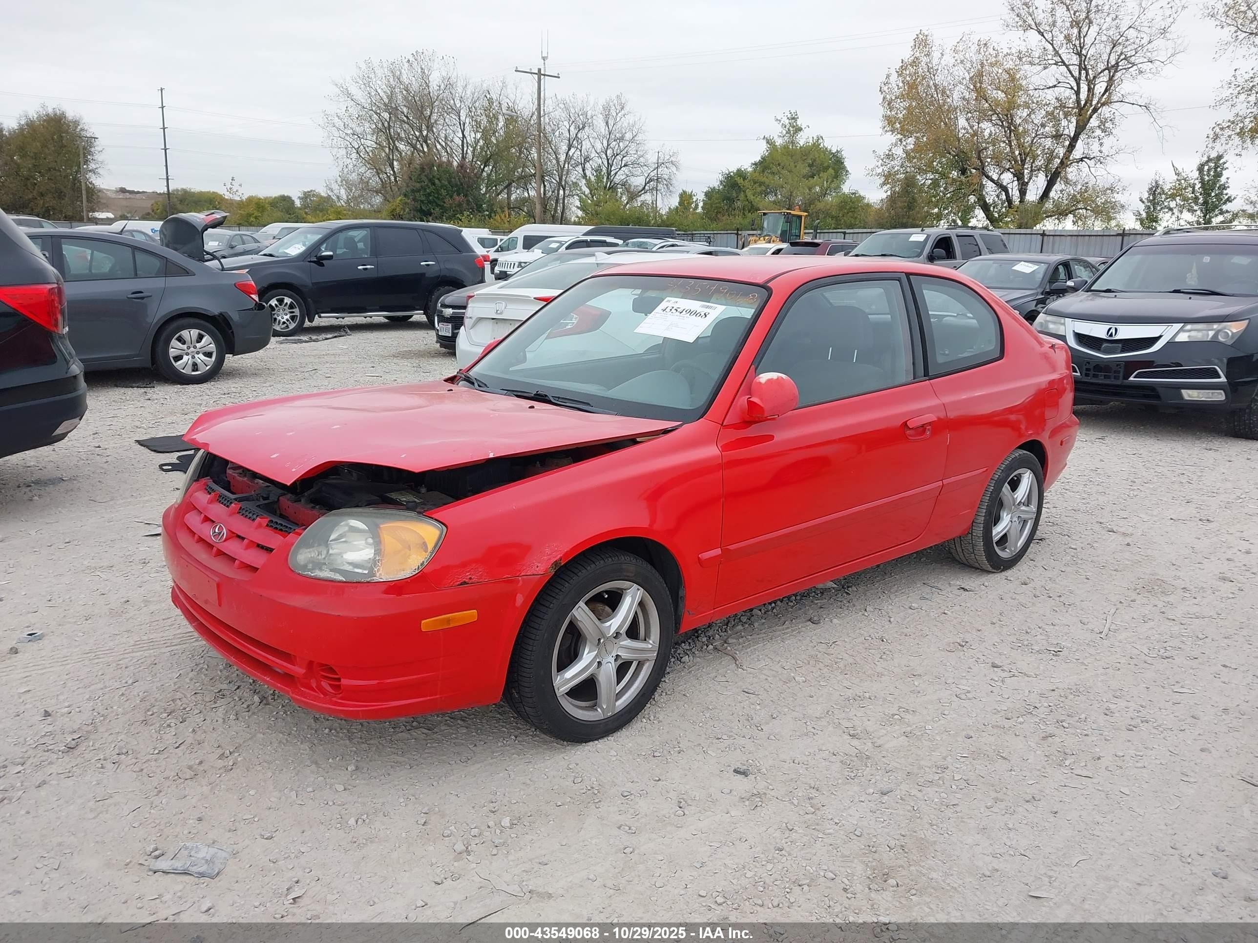 2004 Hyundai Accent Gl/gt Red vin: KMHCG35C24U298798