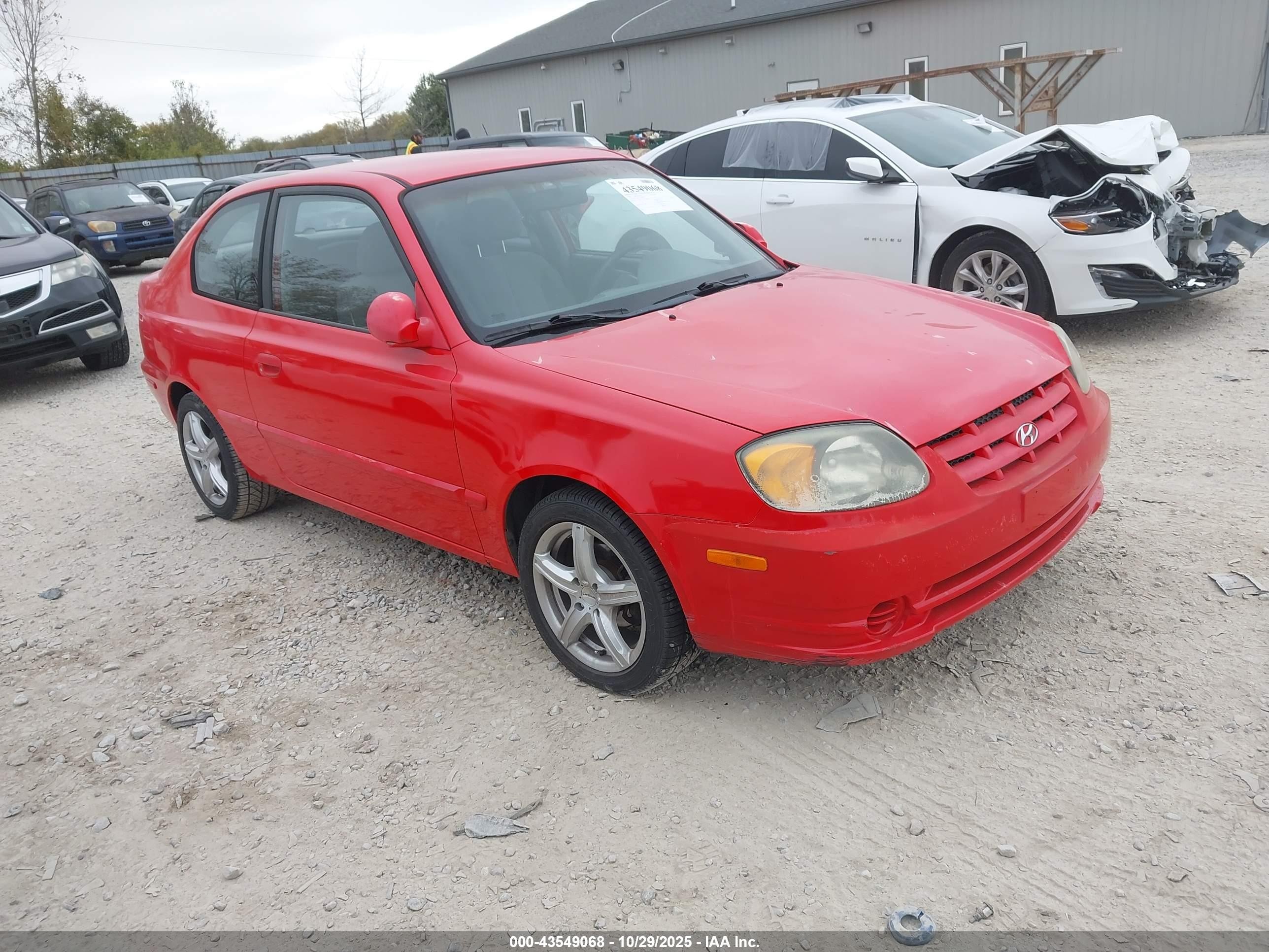 2004 Hyundai Accent Gl/gt Red vin: KMHCG35C24U298798