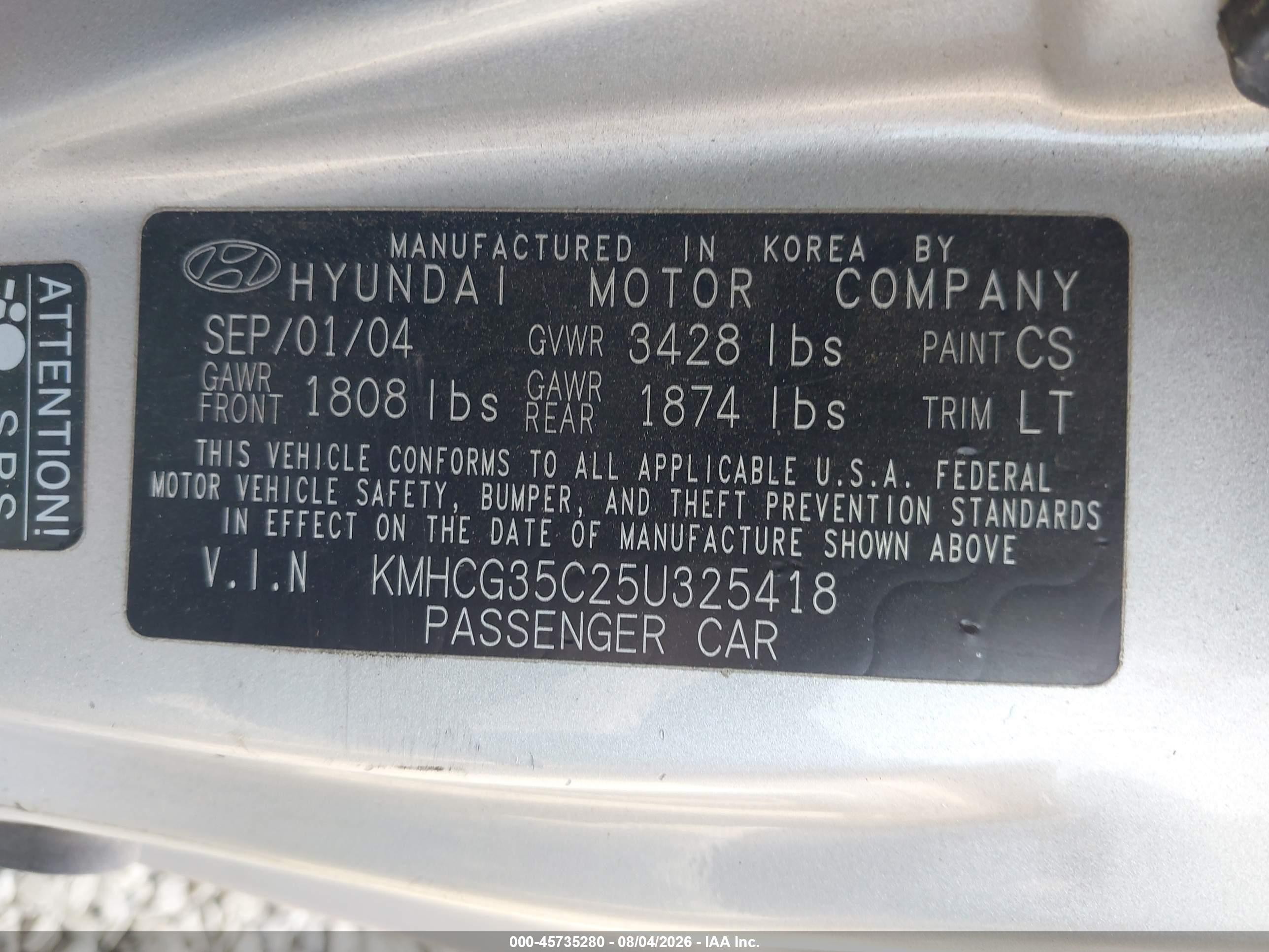 2005 Hyundai Accent Gls/gt Серебряный vin: KMHCG35C25U325418