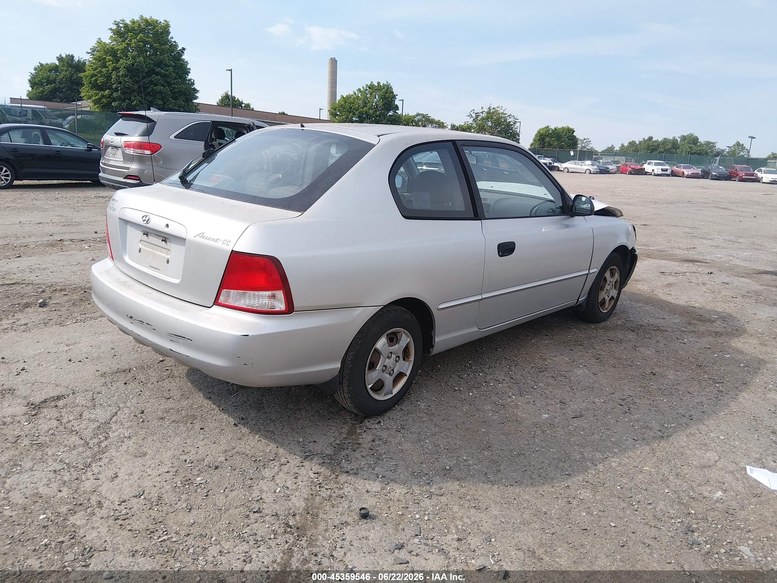 2002 Hyundai Accent Gs Silver vin: KMHCG35C32U190199