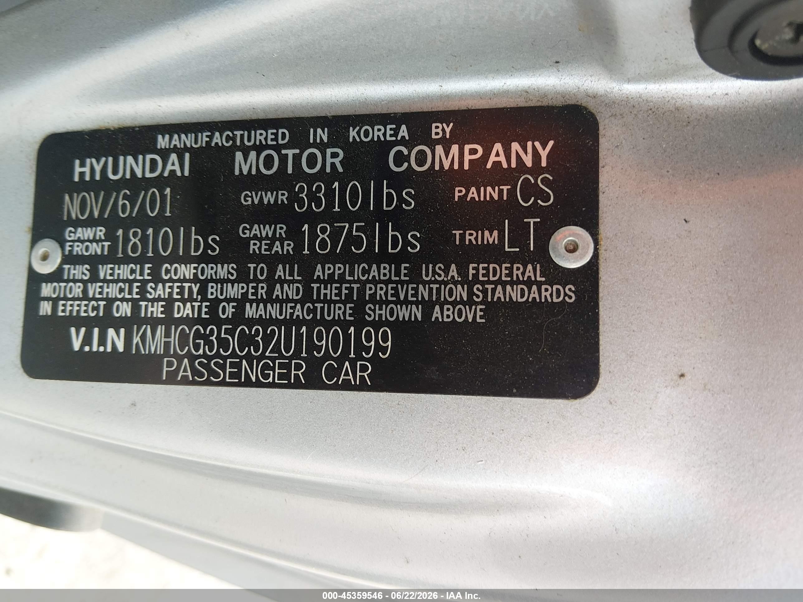 2002 Hyundai Accent Gs Silver vin: KMHCG35C32U190199