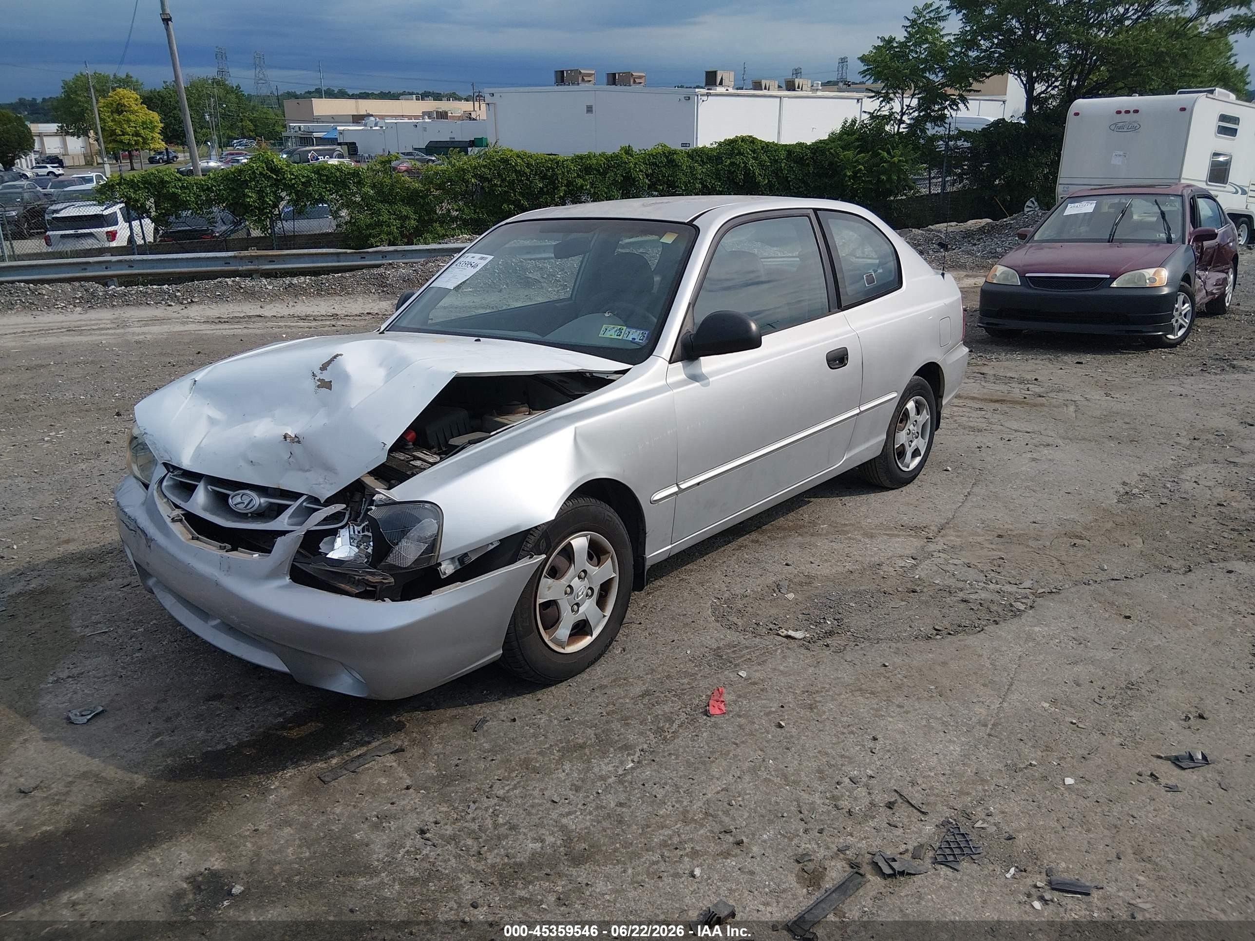 2002 Hyundai Accent Gs Silver vin: KMHCG35C32U190199