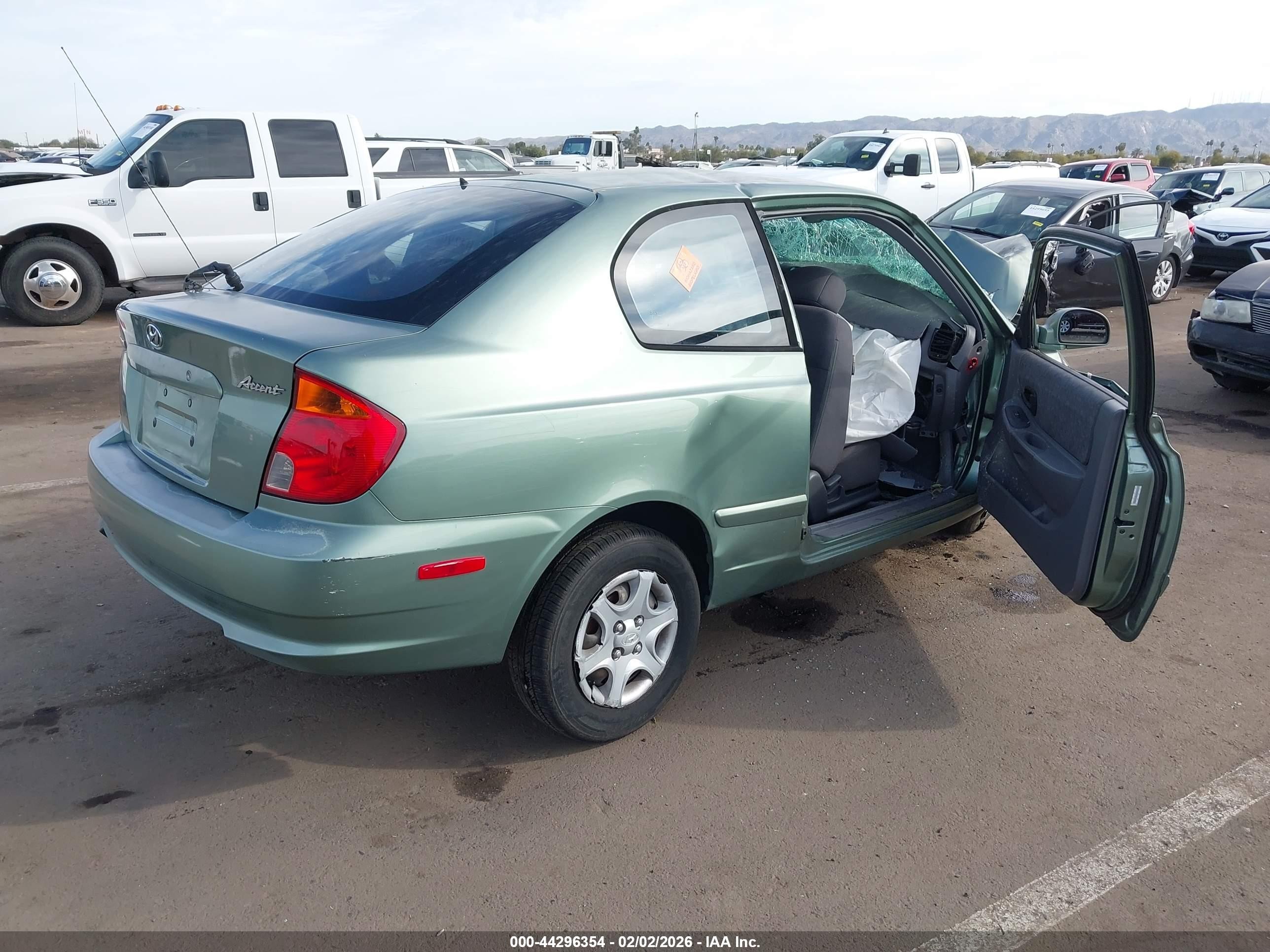 2004 Hyundai Accent Gl/gt Green vin: KMHCG35C34U279175