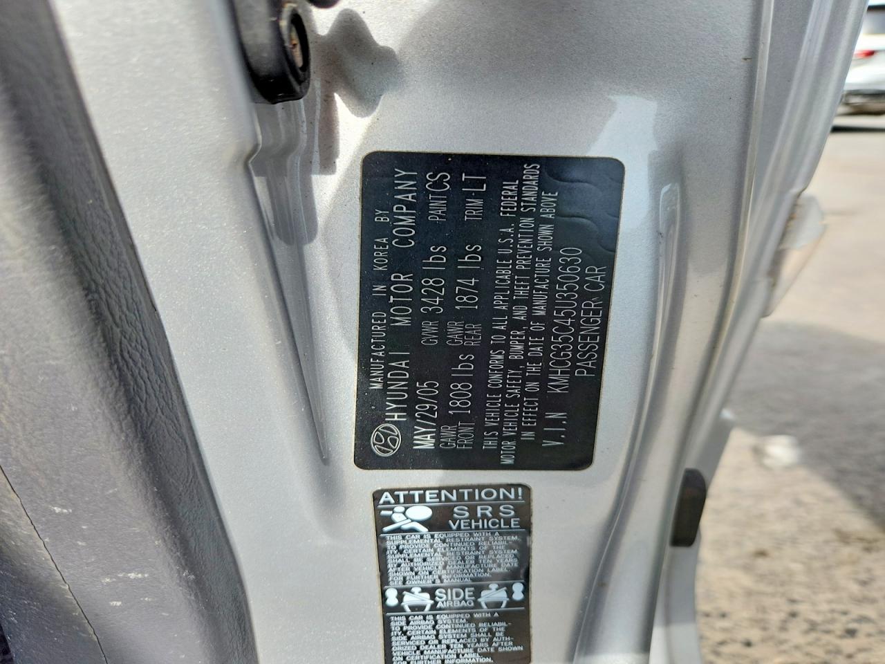 2005 Hyundai Accent Gs Silver vin: KMHCG35C45U350630