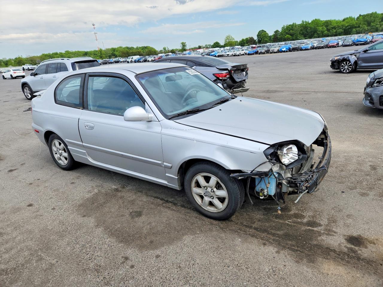 2005 Hyundai Accent Gs Silver vin: KMHCG35C45U350630