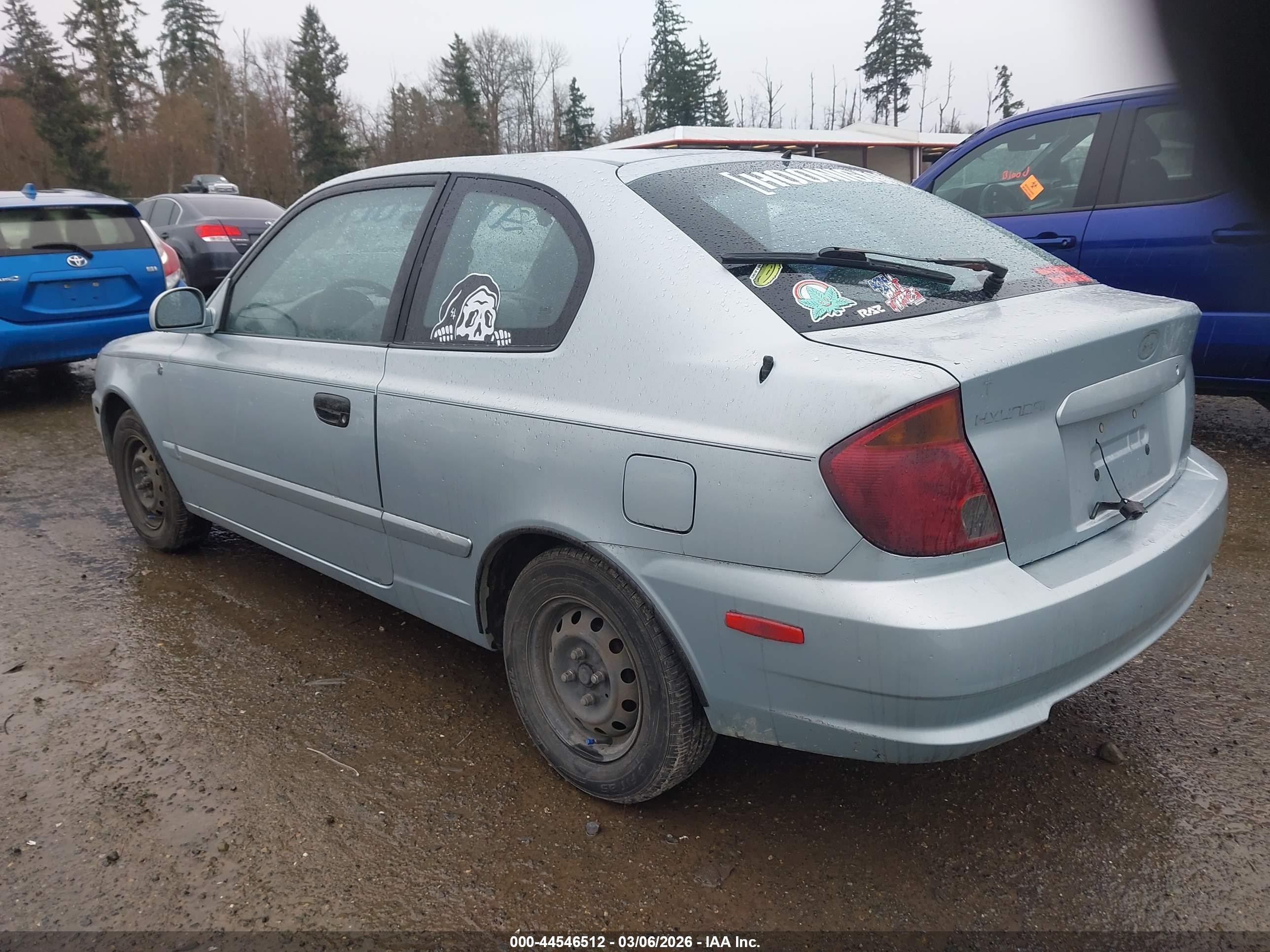 2004 Hyundai Accent Gl/gt Light Blue vin: KMHCG35C54U303766