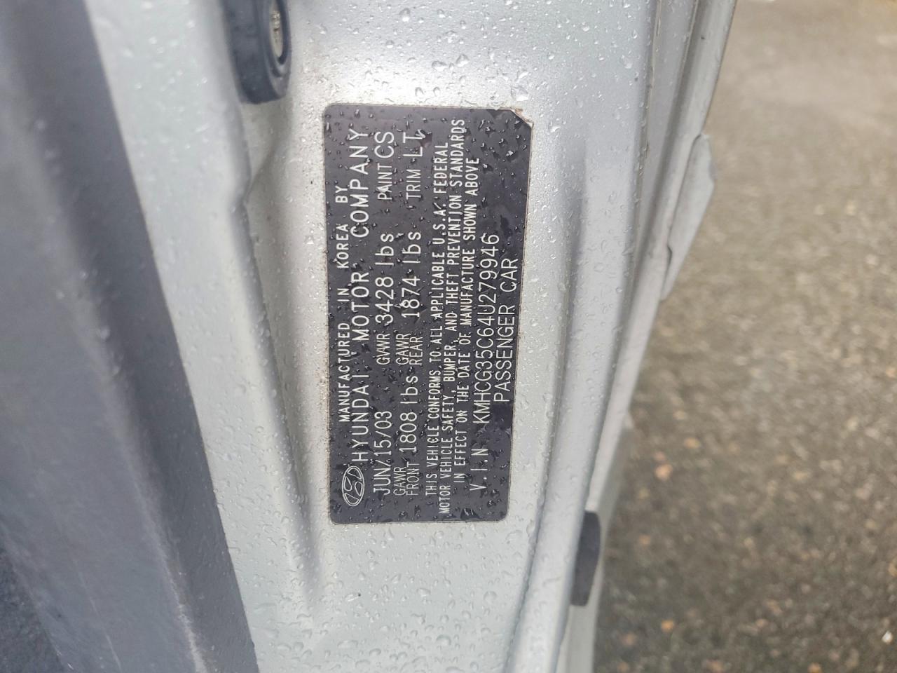 2004 Hyundai Accent Gl Silver vin: KMHCG35C64U279946