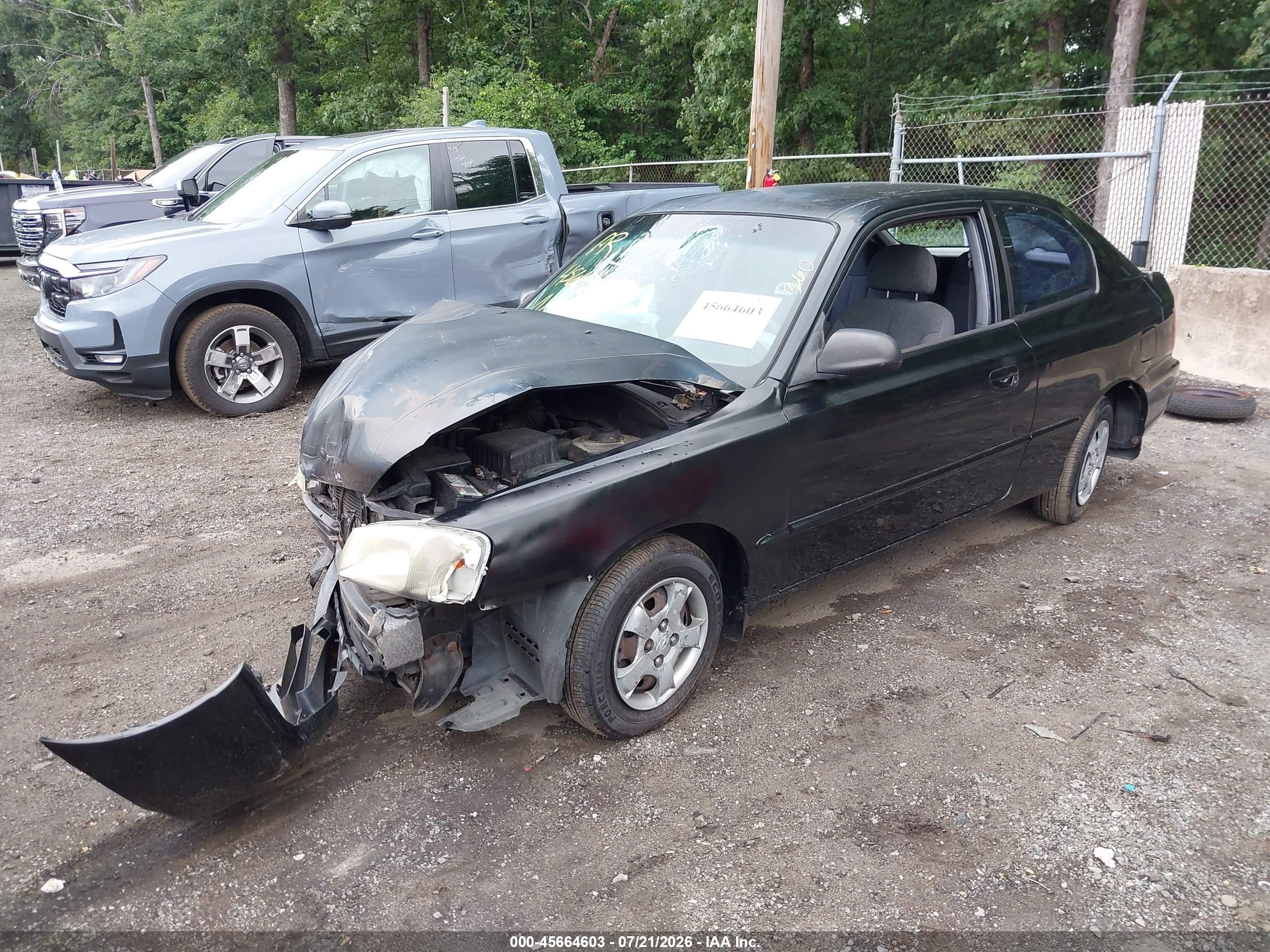 2001 Hyundai Accent Gs Black vin: KMHCG35C81U156404