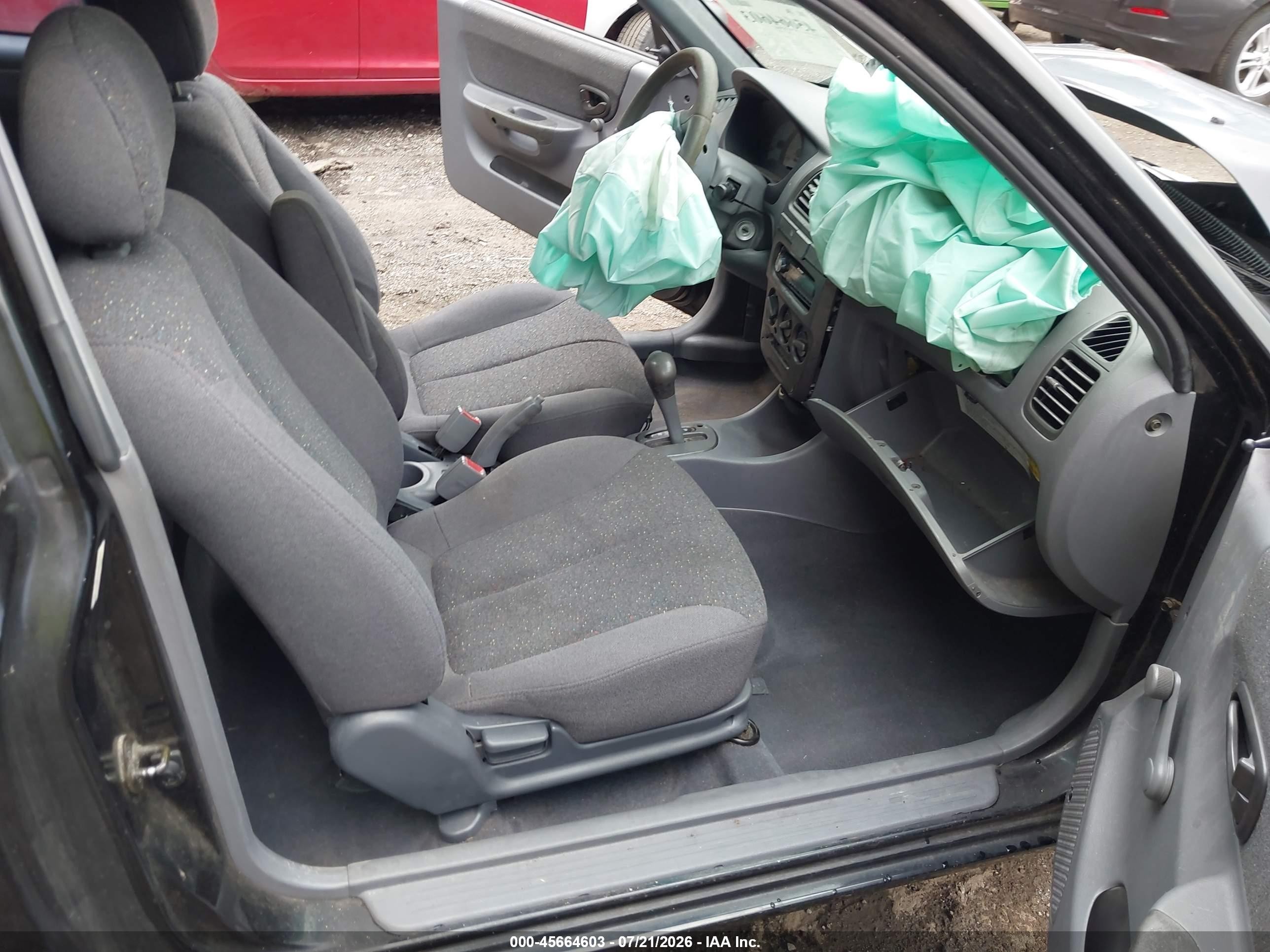 2001 Hyundai Accent Gs Black vin: KMHCG35C81U156404