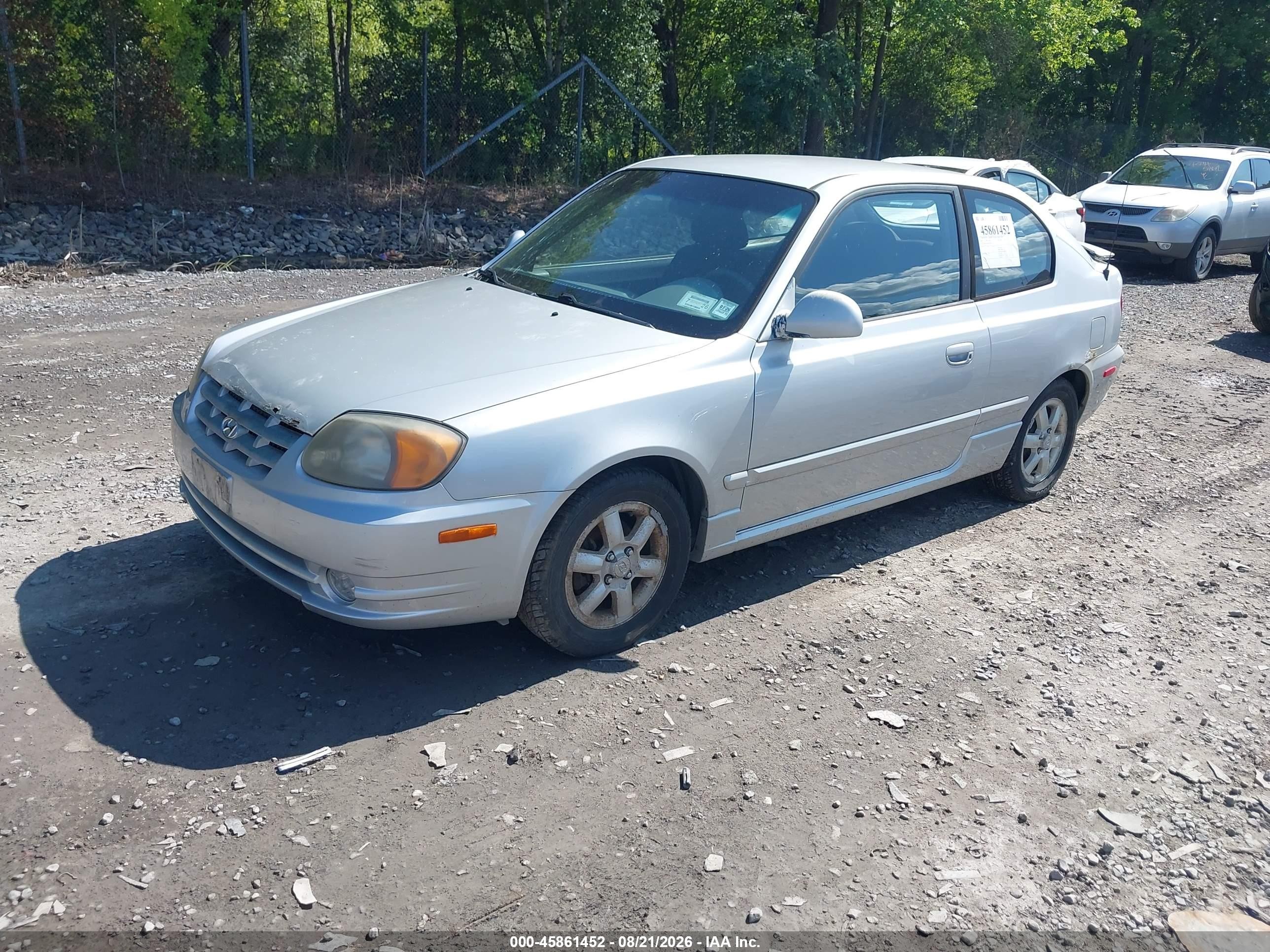 2005 Hyundai Accent Gls/gt Silver vin: KMHCG35C85U340103