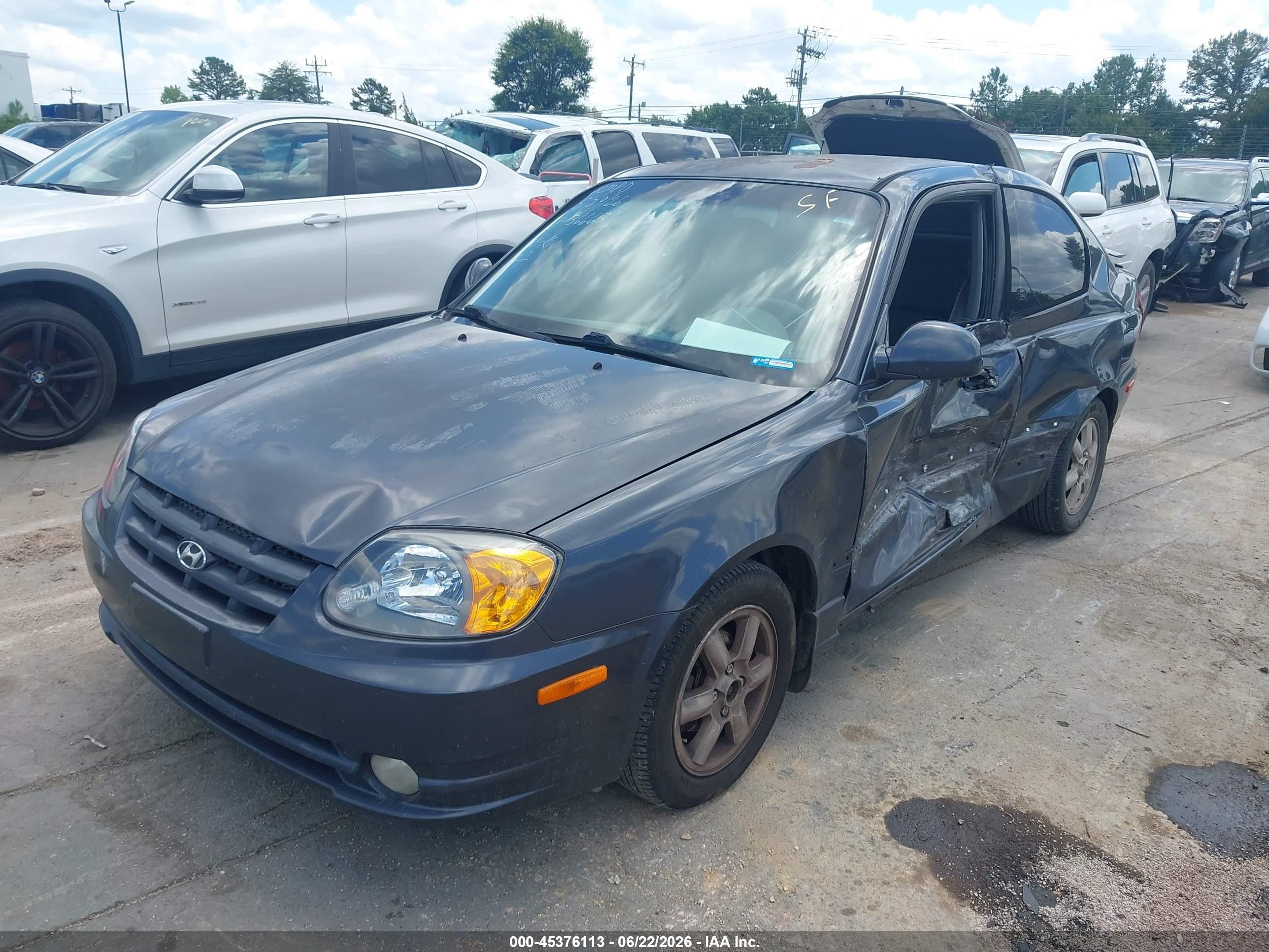2005 Hyundai Accent Gls/gt Gray vin: KMHCG35C95U366631