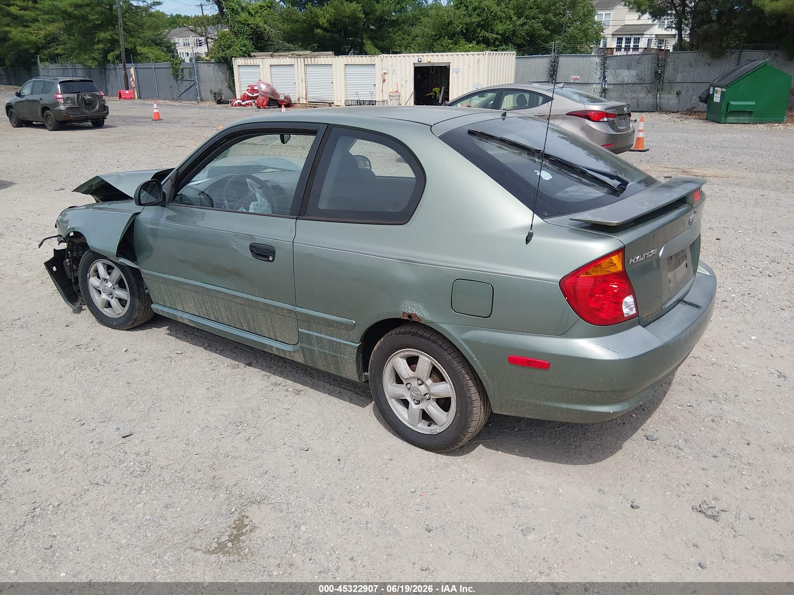2004 Hyundai Accent Gl/gt Green vin: KMHCG35CX4U289721