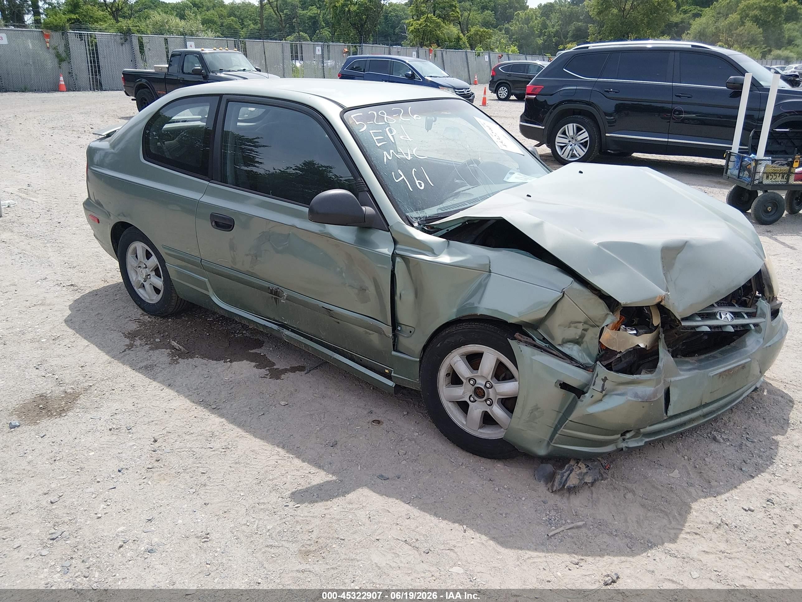 2004 Hyundai Accent Gl/gt Green vin: KMHCG35CX4U289721
