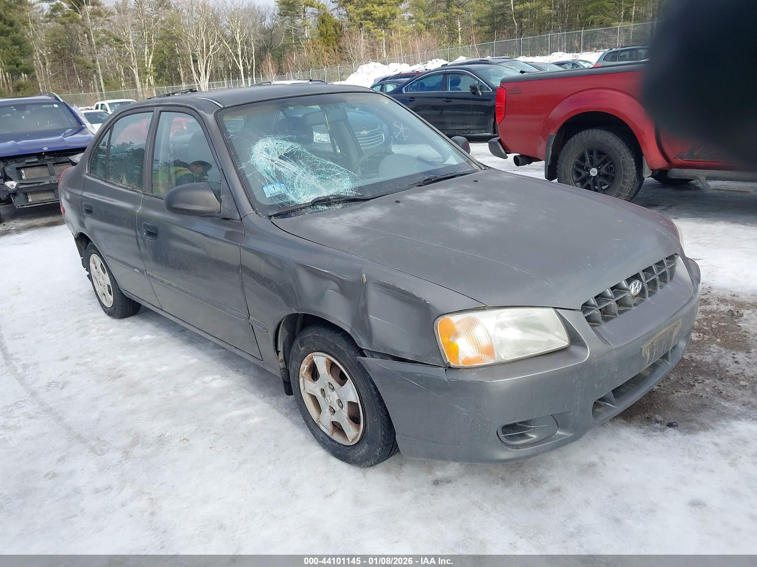 2001 Hyundai Accent Gl Gray vin: KMHCG45C01U250671
