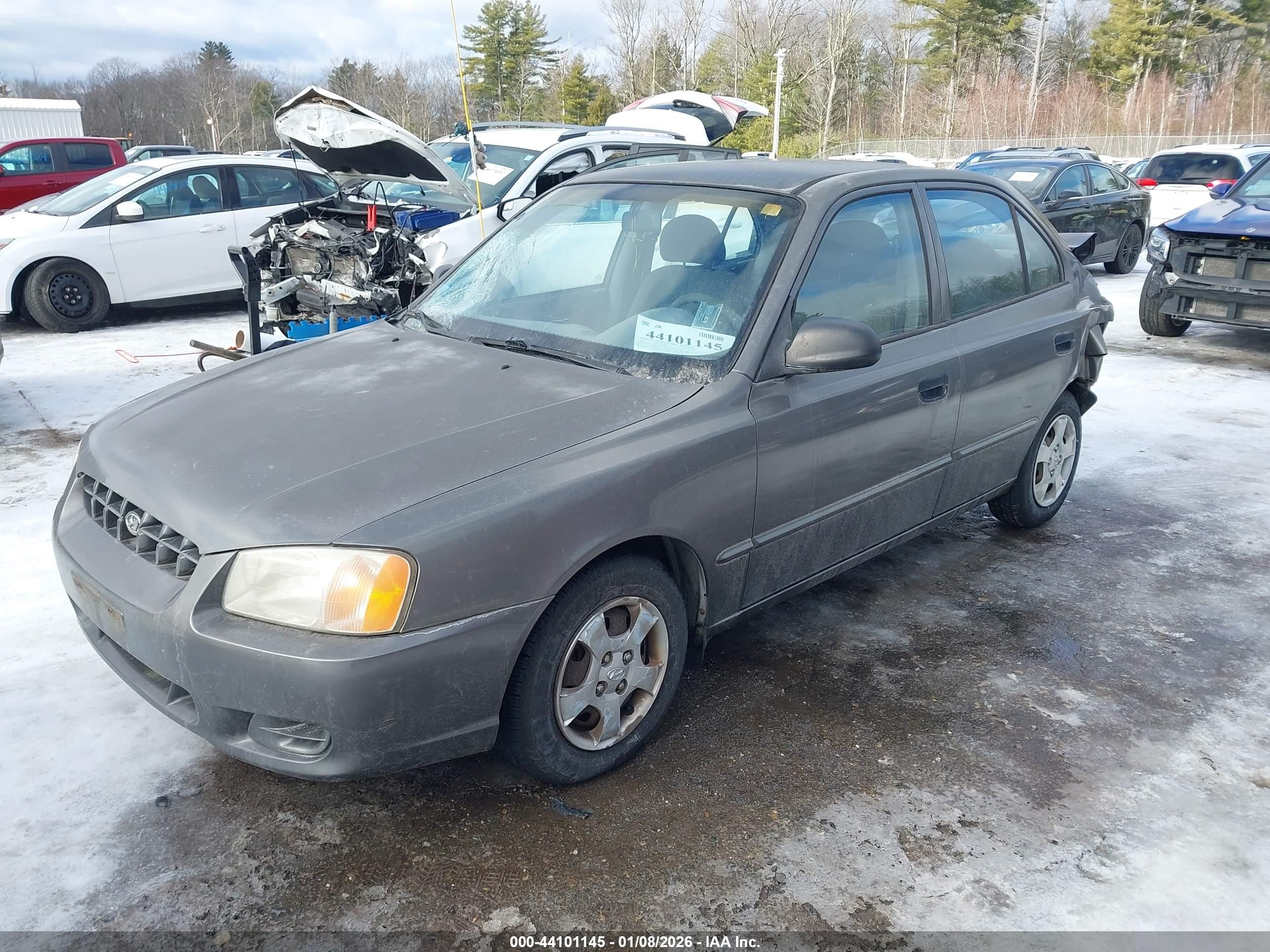 2001 Hyundai Accent Gl Серый vin: KMHCG45C01U250671