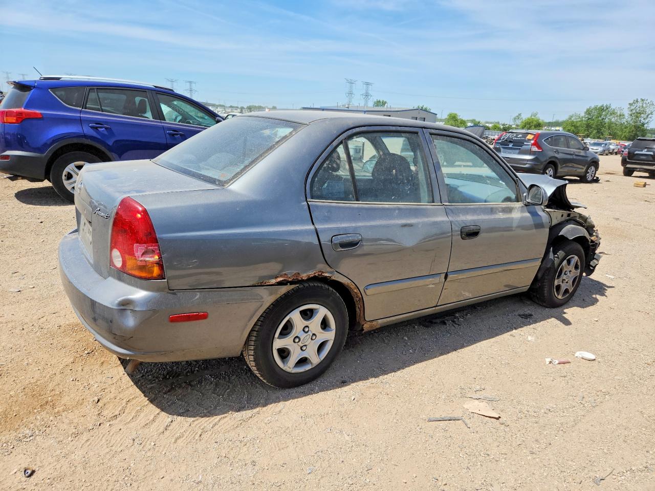 2004 Hyundai Accent Gl Gray vin: KMHCG45C04U572411