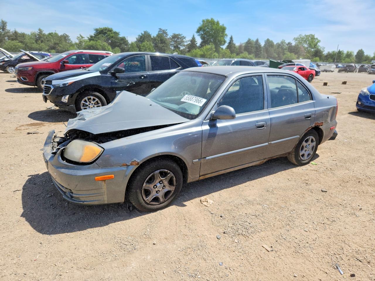 2004 Hyundai Accent Gl Gray vin: KMHCG45C04U572411