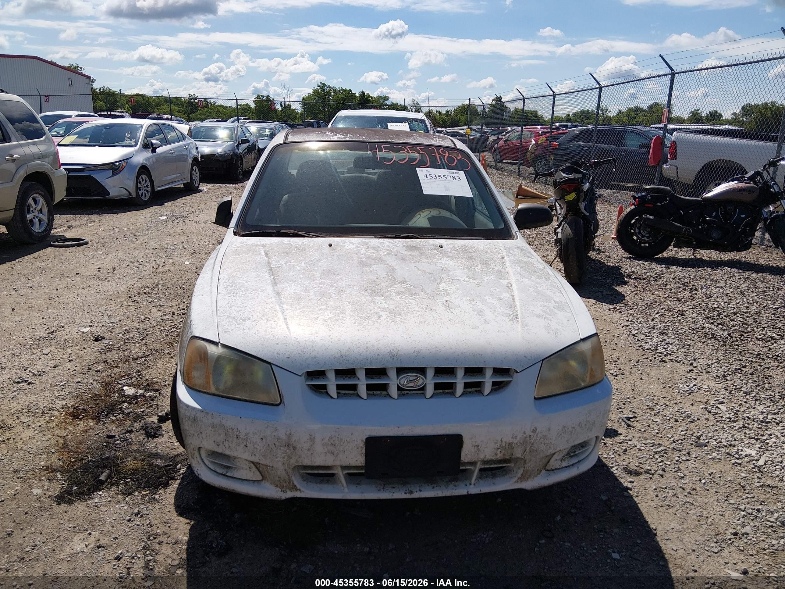 2002 Hyundai Accent Gl White vin: KMHCG45C12U275080
