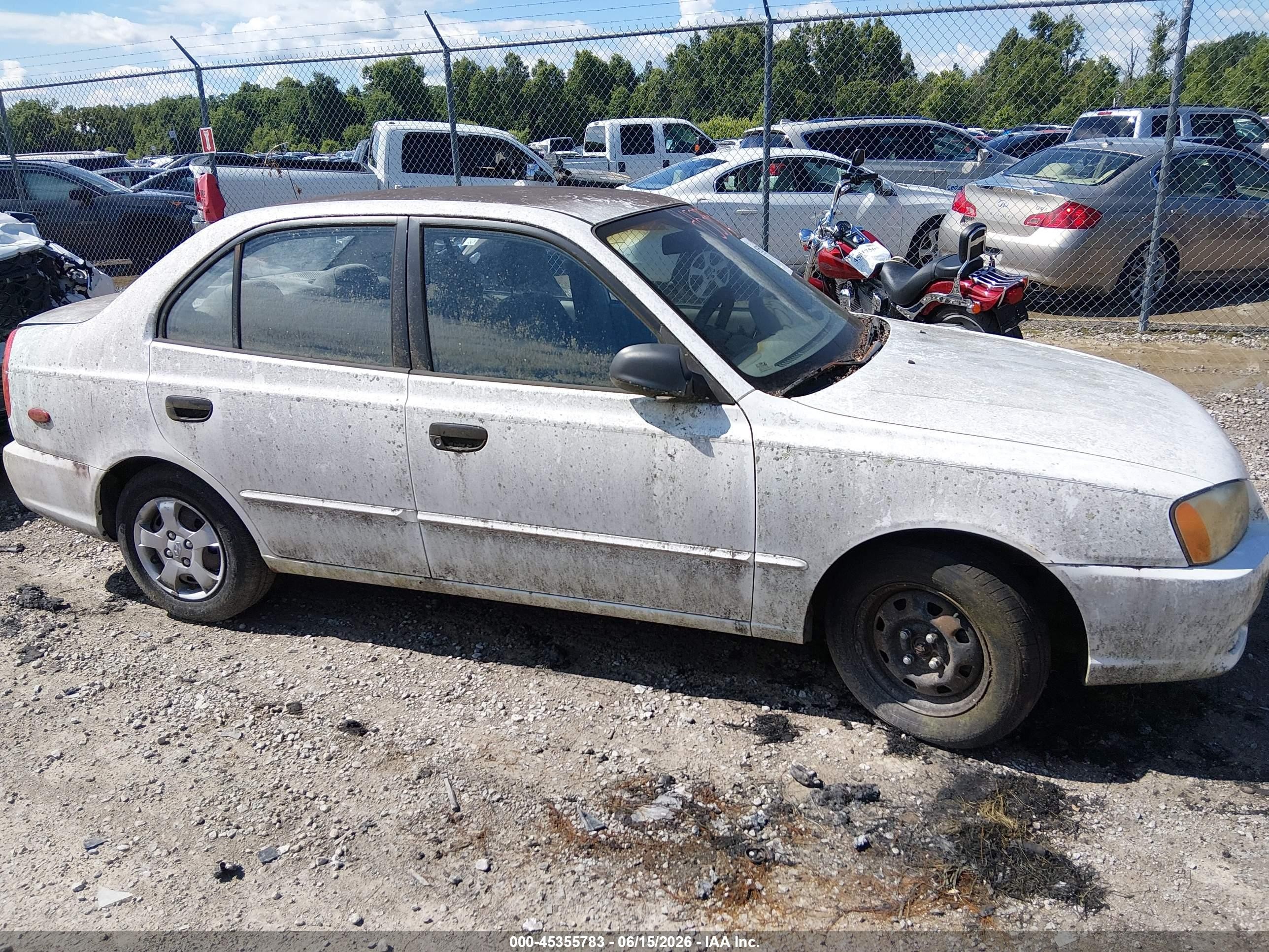 2002 Hyundai Accent Gl White vin: KMHCG45C12U275080