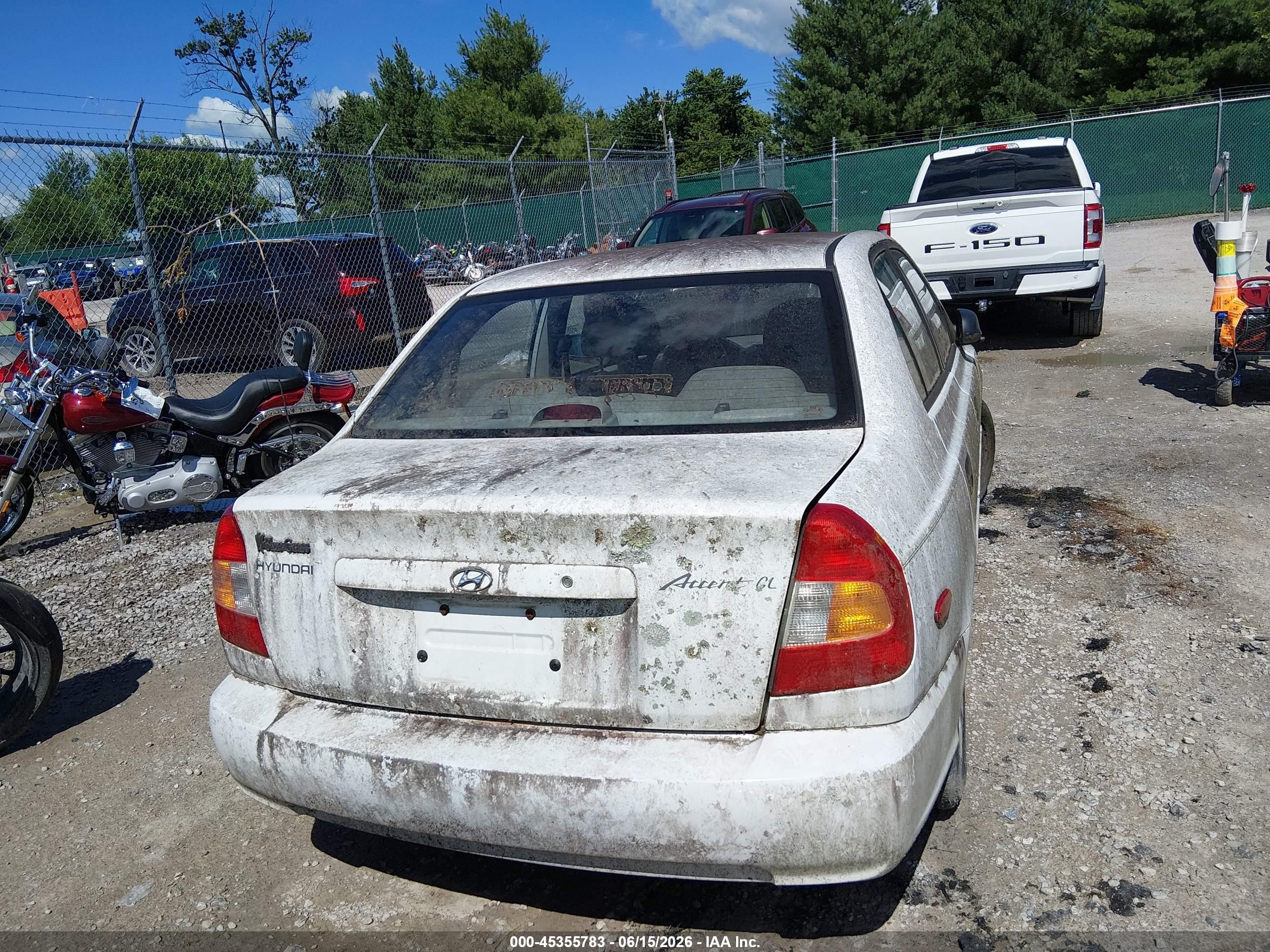 2002 Hyundai Accent Gl White vin: KMHCG45C12U275080