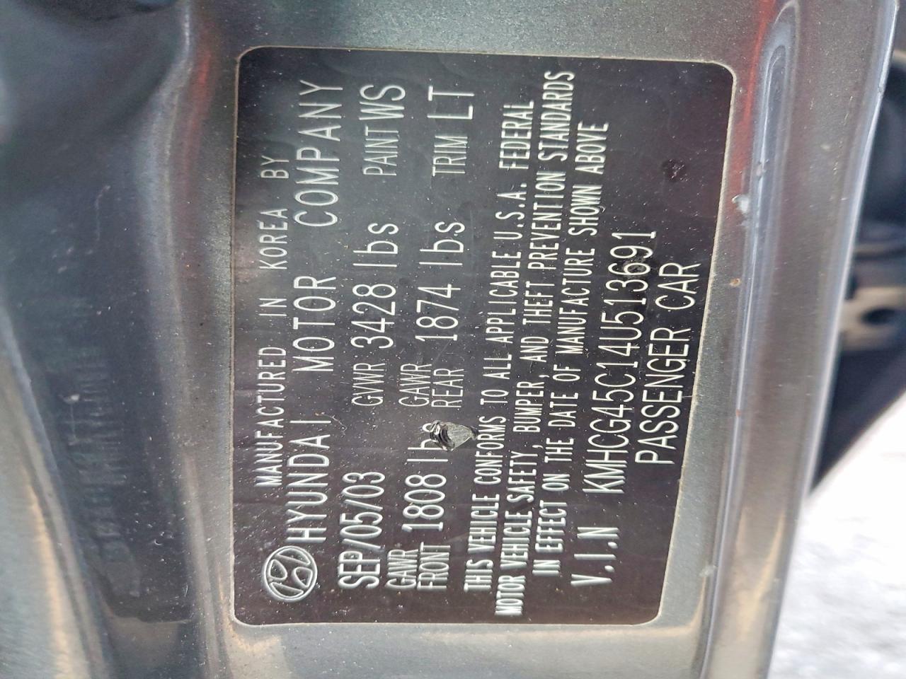 2004 Hyundai Accent Gl Серый vin: KMHCG45C14U513691