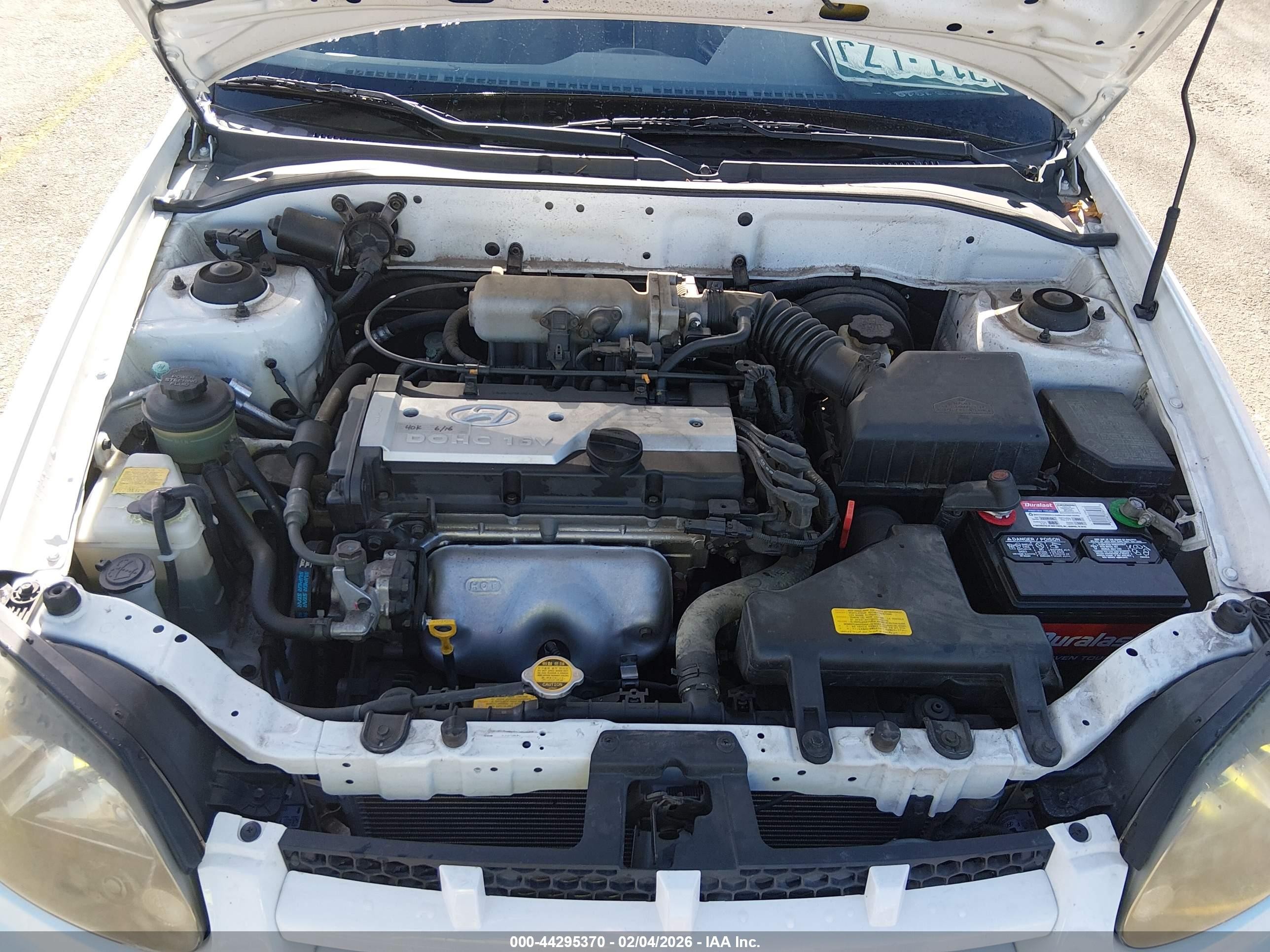 2004 Hyundai Accent Gl White vin: KMHCG45C14U535254