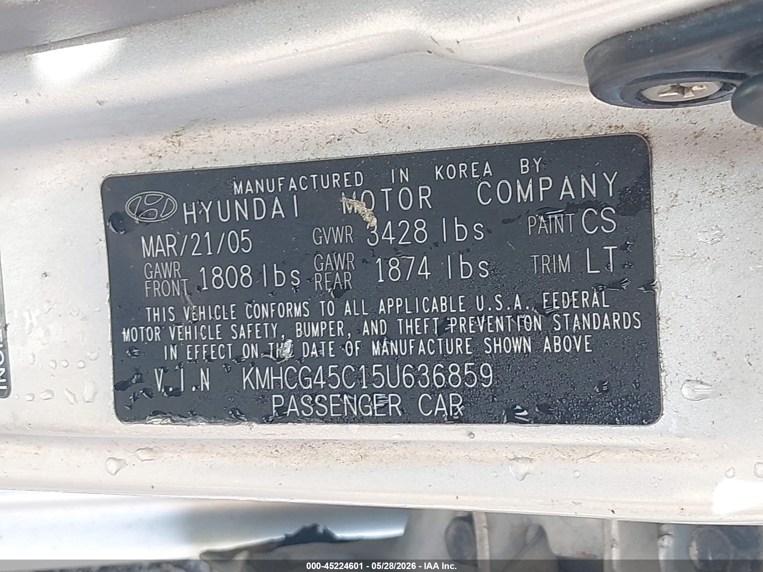 2005 Hyundai Accent Gls Серебряный vin: KMHCG45C15U636859