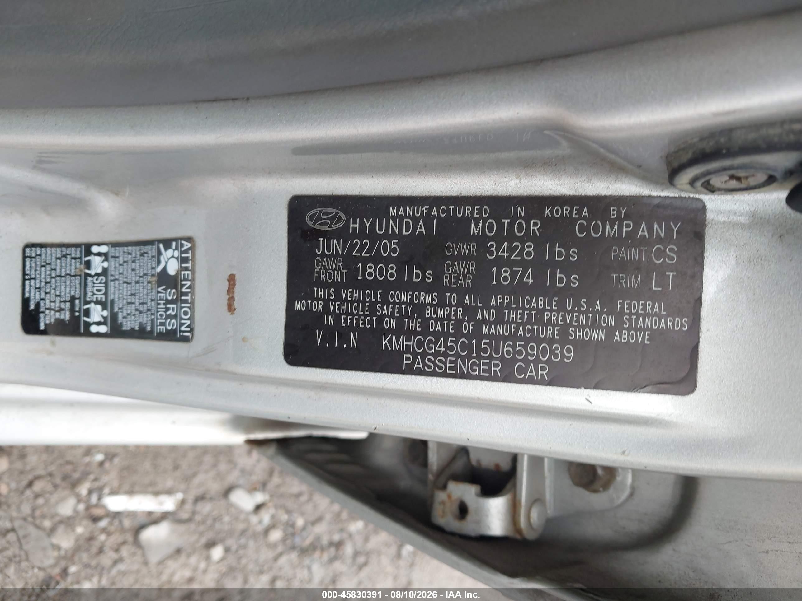 2005 Hyundai Accent Gls Silver vin: KMHCG45C15U659039