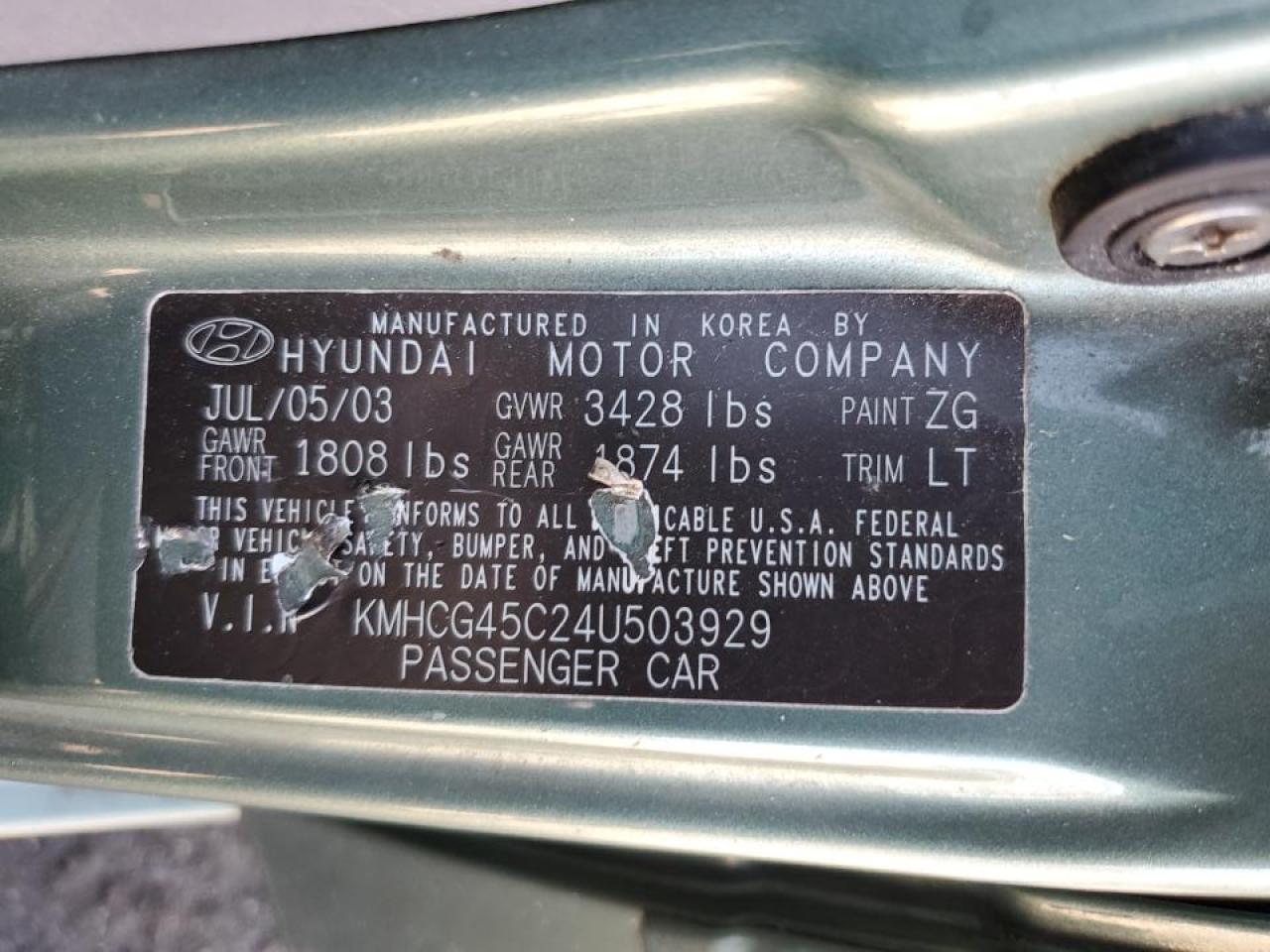 2004 Hyundai Accent Gl Green vin: KMHCG45C24U503929
