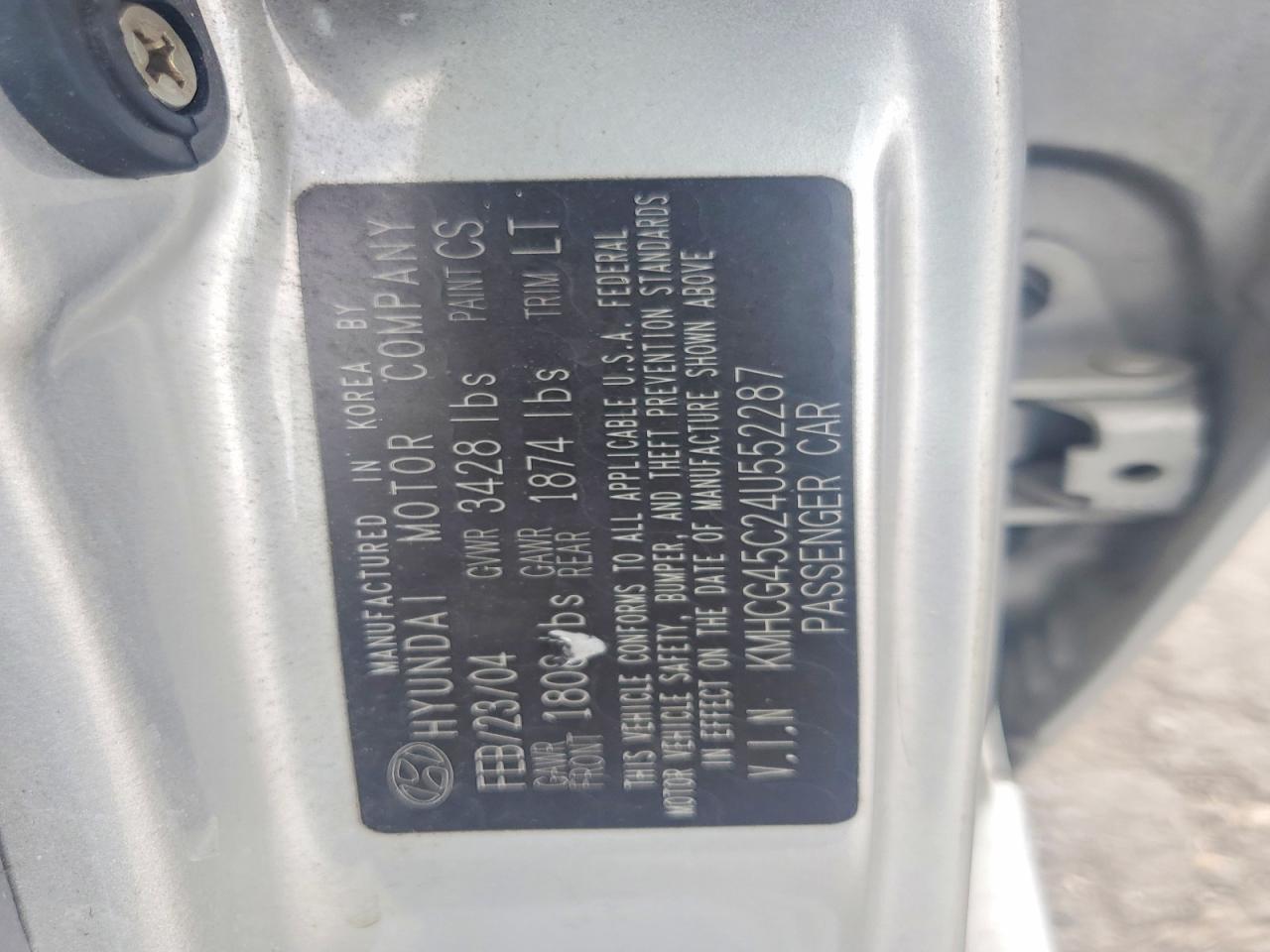 2004 Hyundai Accent Gl Silver vin: KMHCG45C24U552287