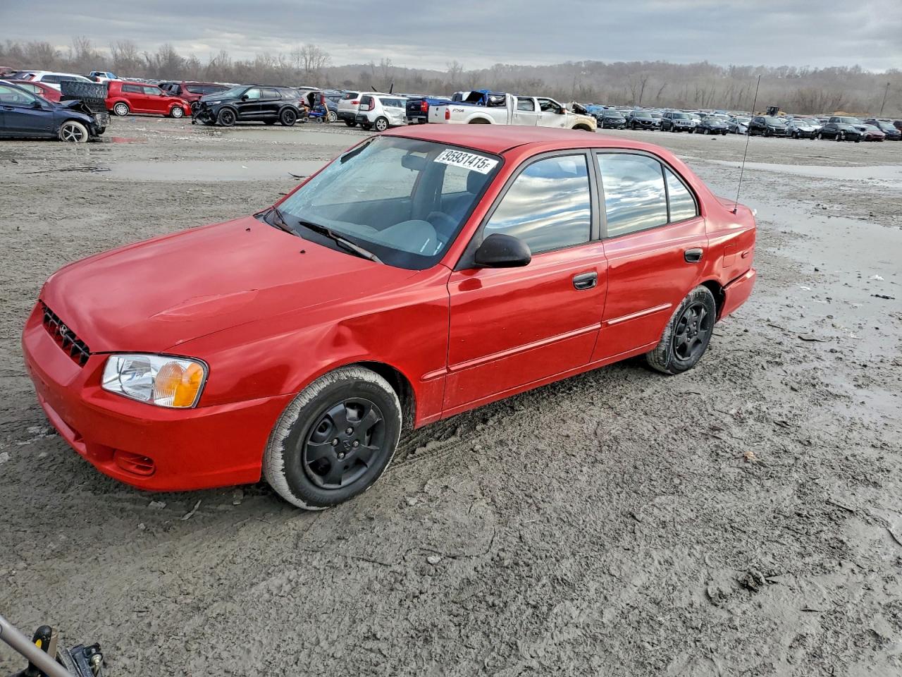 2001 Hyundai Accent Gl Red vin: KMHCG45C31U228941