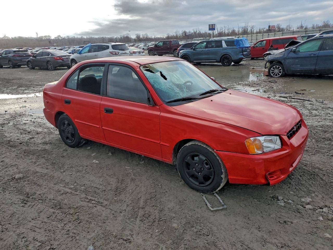 2001 Hyundai Accent Gl Red vin: KMHCG45C31U228941