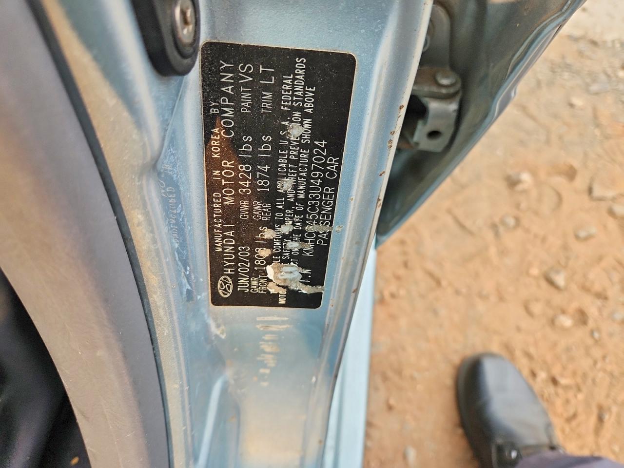 2003 Hyundai Accent Gl Blue vin: KMHCG45C33U497024