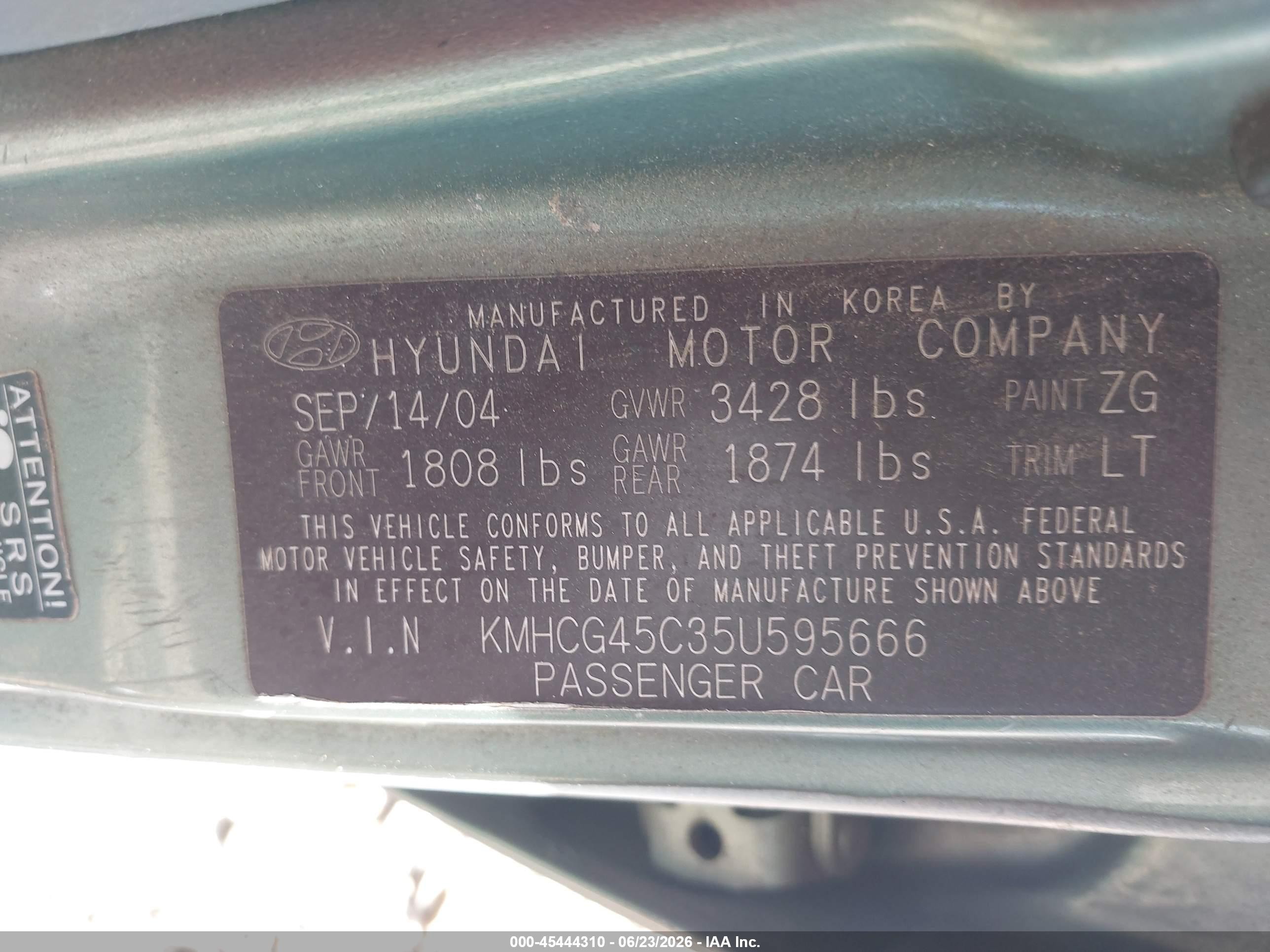 2005 Hyundai Accent Gls Green vin: KMHCG45C35U595666