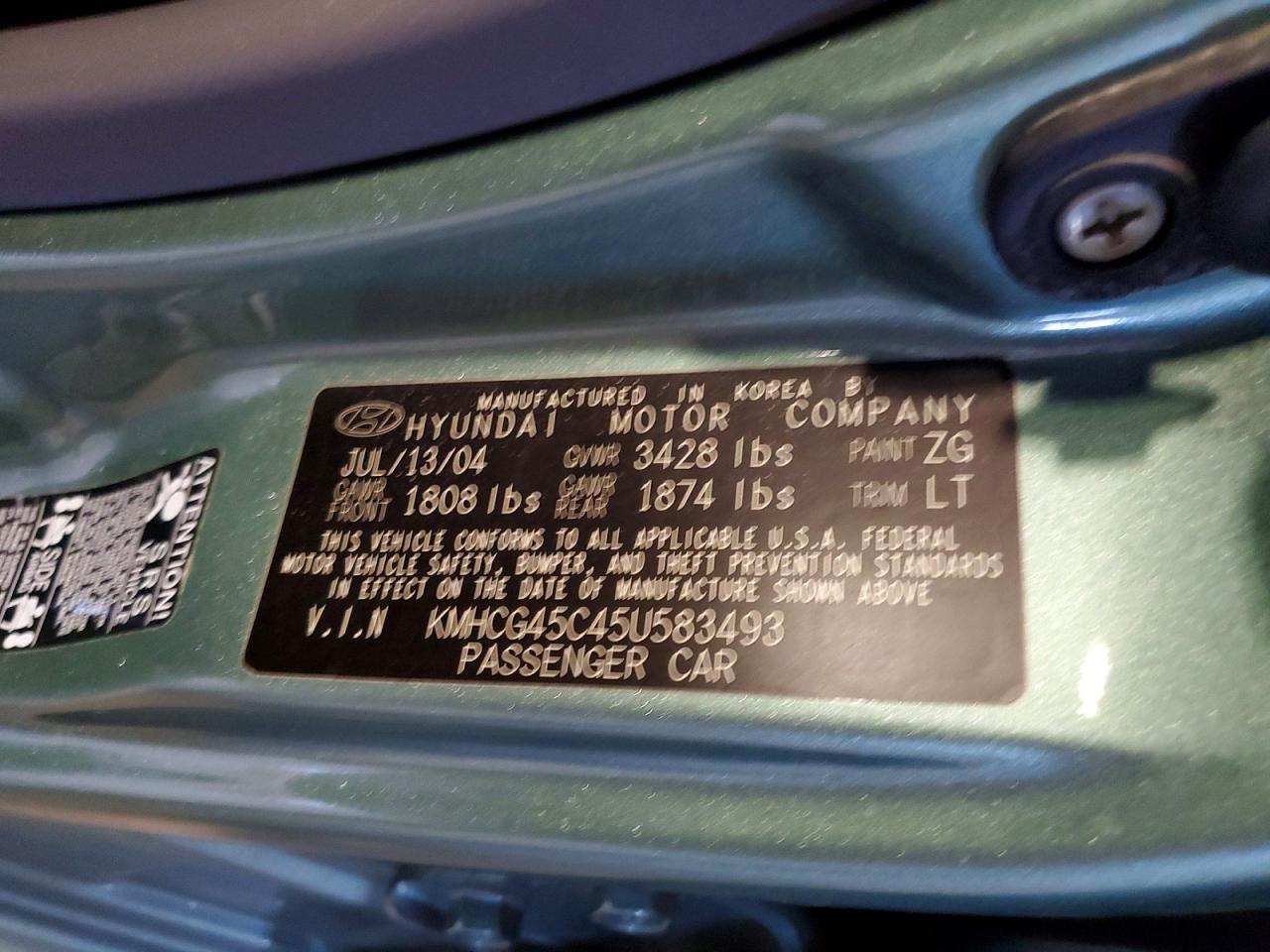 2005 Hyundai Accent Gl Green vin: KMHCG45C45U583493
