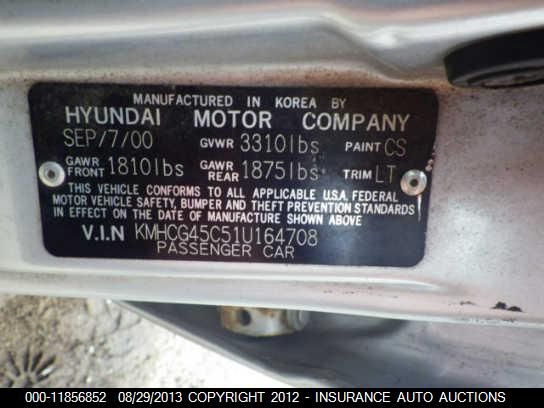 2001 Hyundai Accent Gl vin: KMHCG45C51U164708