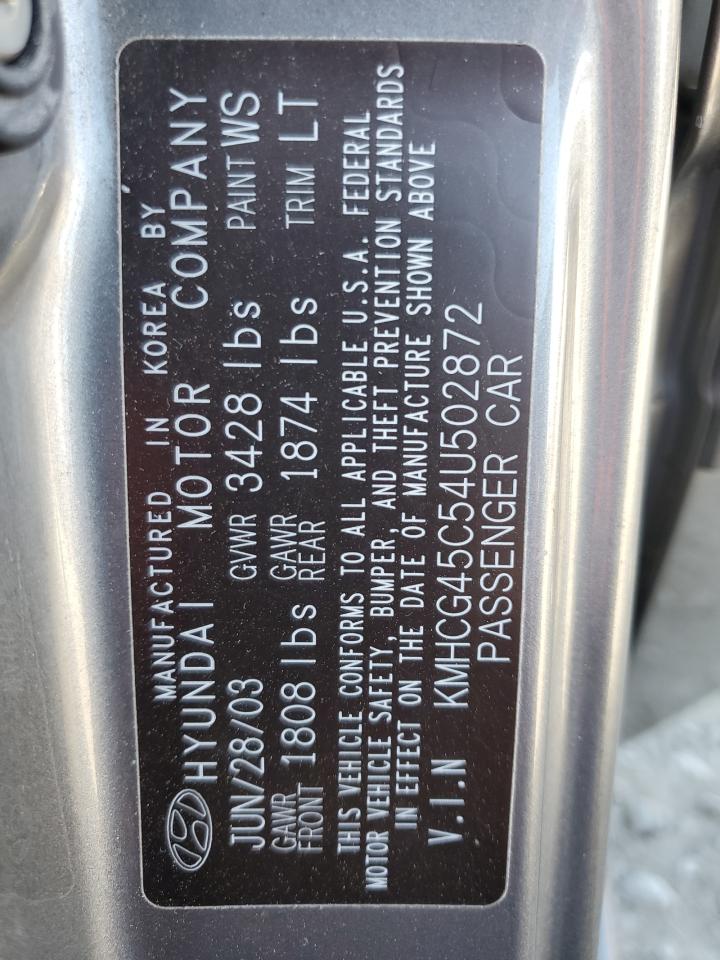 2004 Hyundai Accent Gl Gray vin: KMHCG45C54U502872