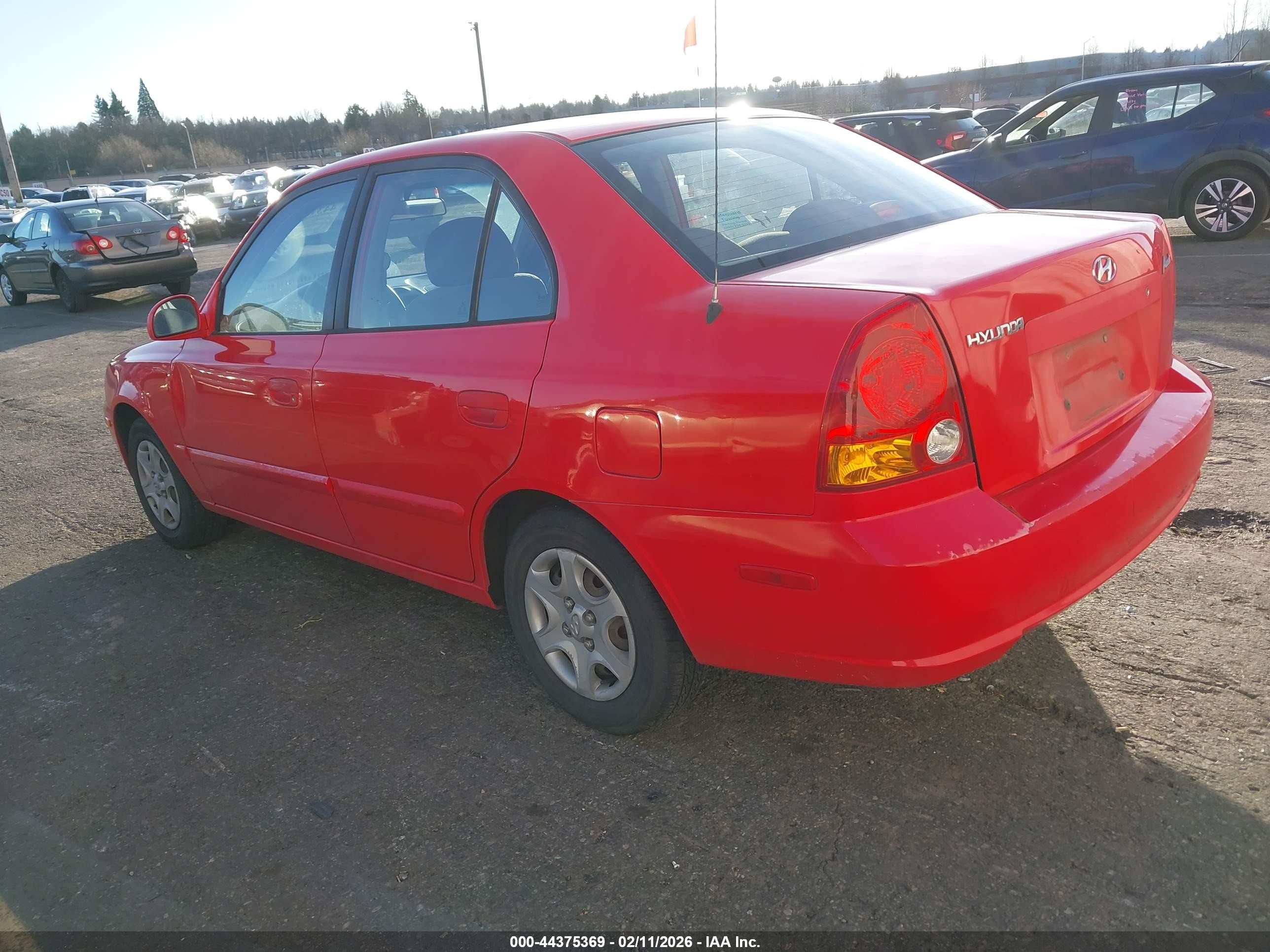 2004 Hyundai Accent Gl Red vin: KMHCG45C54U562568