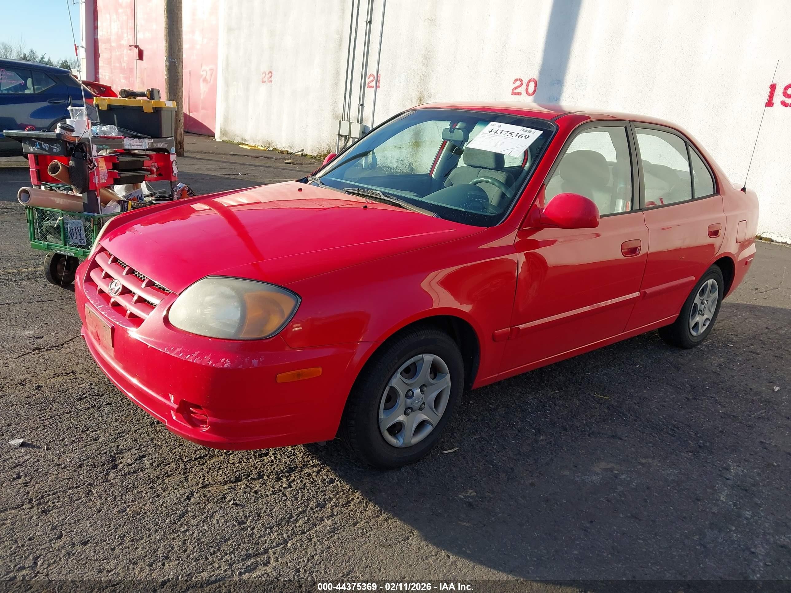 2004 Hyundai Accent Gl Red vin: KMHCG45C54U562568