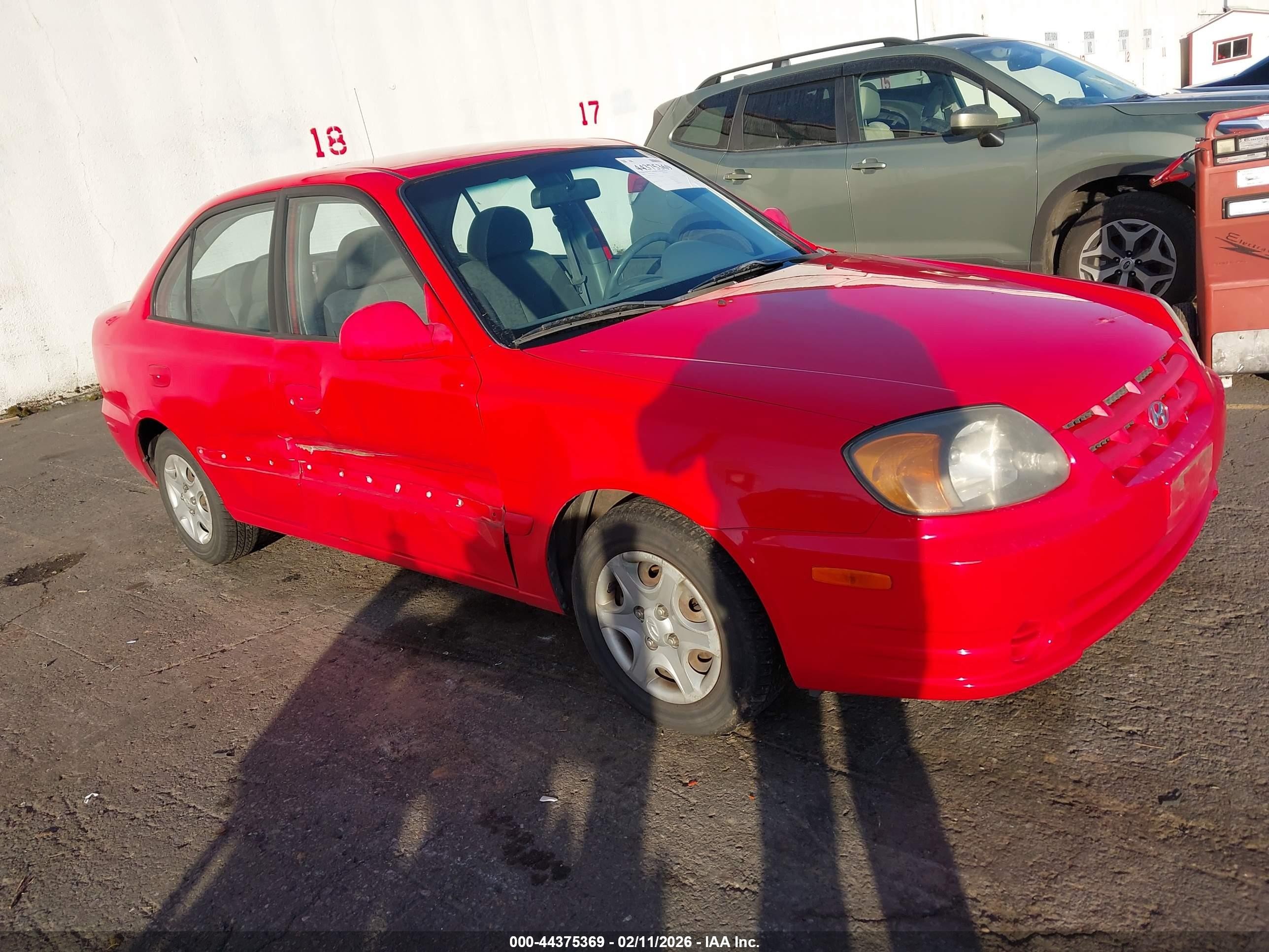 2004 Hyundai Accent Gl Red vin: KMHCG45C54U562568