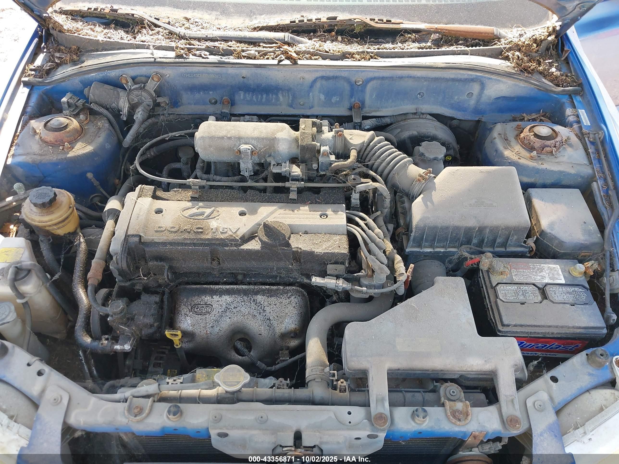 2001 Hyundai Accent Gl Blue vin: KMHCG45C61U188015