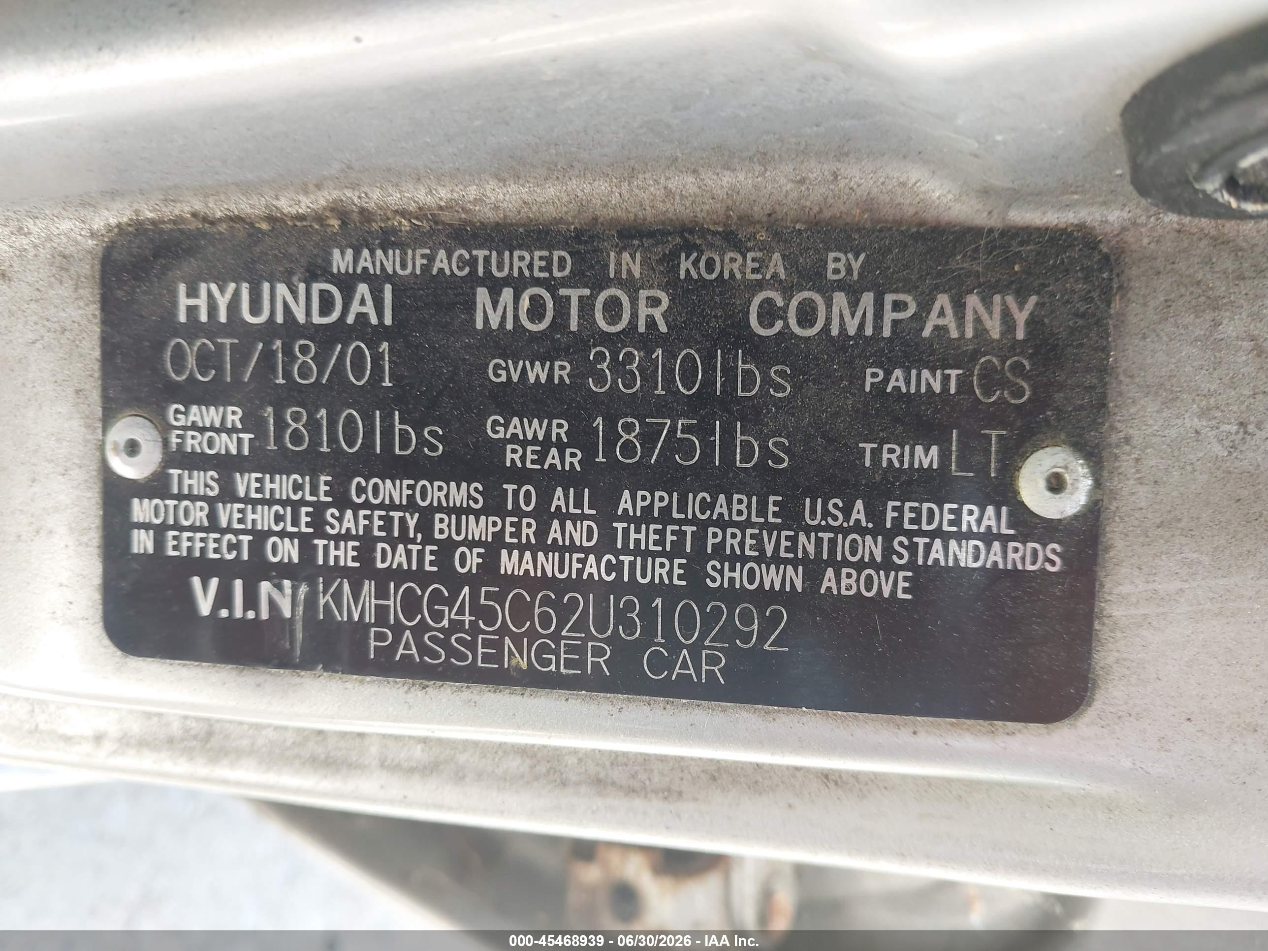 2002 Hyundai Accent Gl Серебряный vin: KMHCG45C62U310292